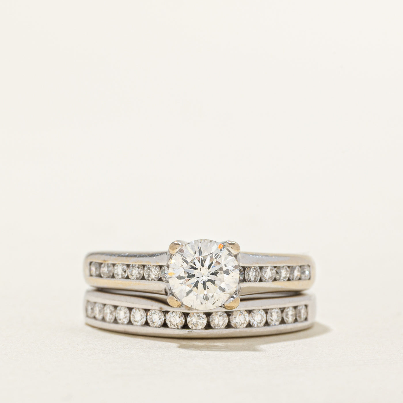 Channel Canadian Diamond Engagement Ring Set | 1.24 ctw, SZ 4.5 |