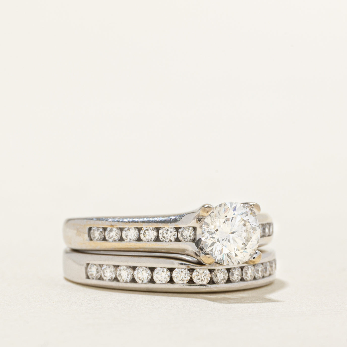 Channel Canadian Diamond Engagement Ring Set | 1.24 ctw, SZ 4.5 |
