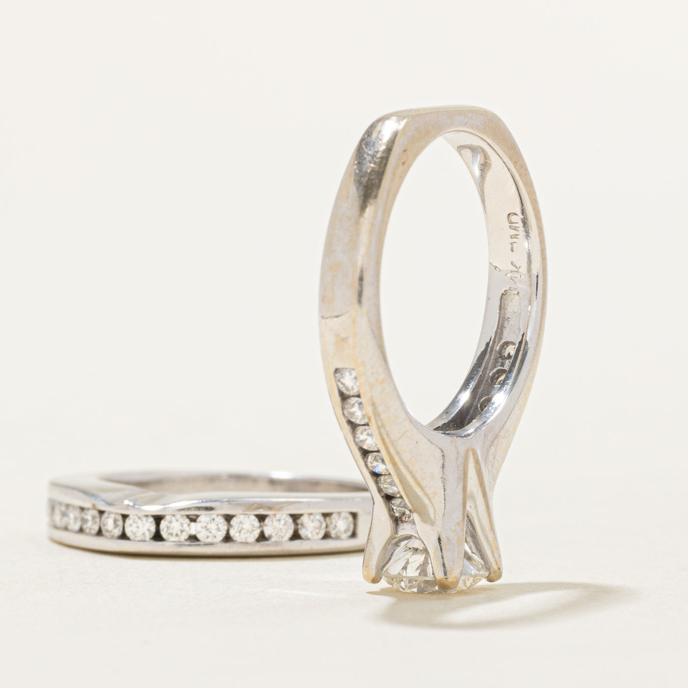 Channel Canadian Diamond Engagement Ring Set | 1.24 ctw, SZ 4.5 |