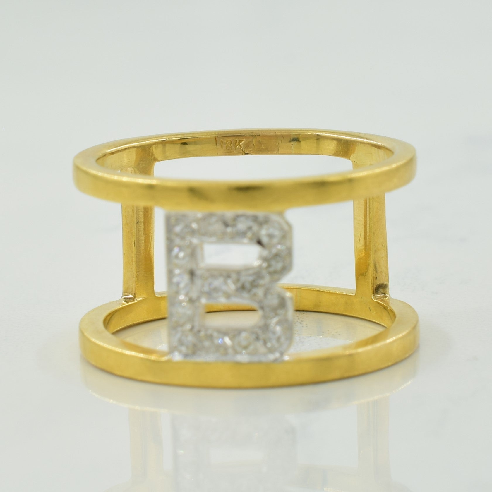 Diamond 'B' Ring | 0.12ctw | SZ 7.25 |