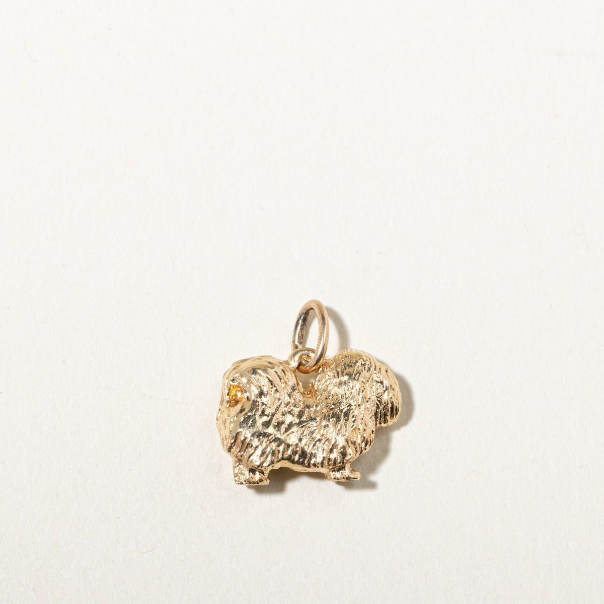 14k Yellow Gold Pekingese Dog Charm