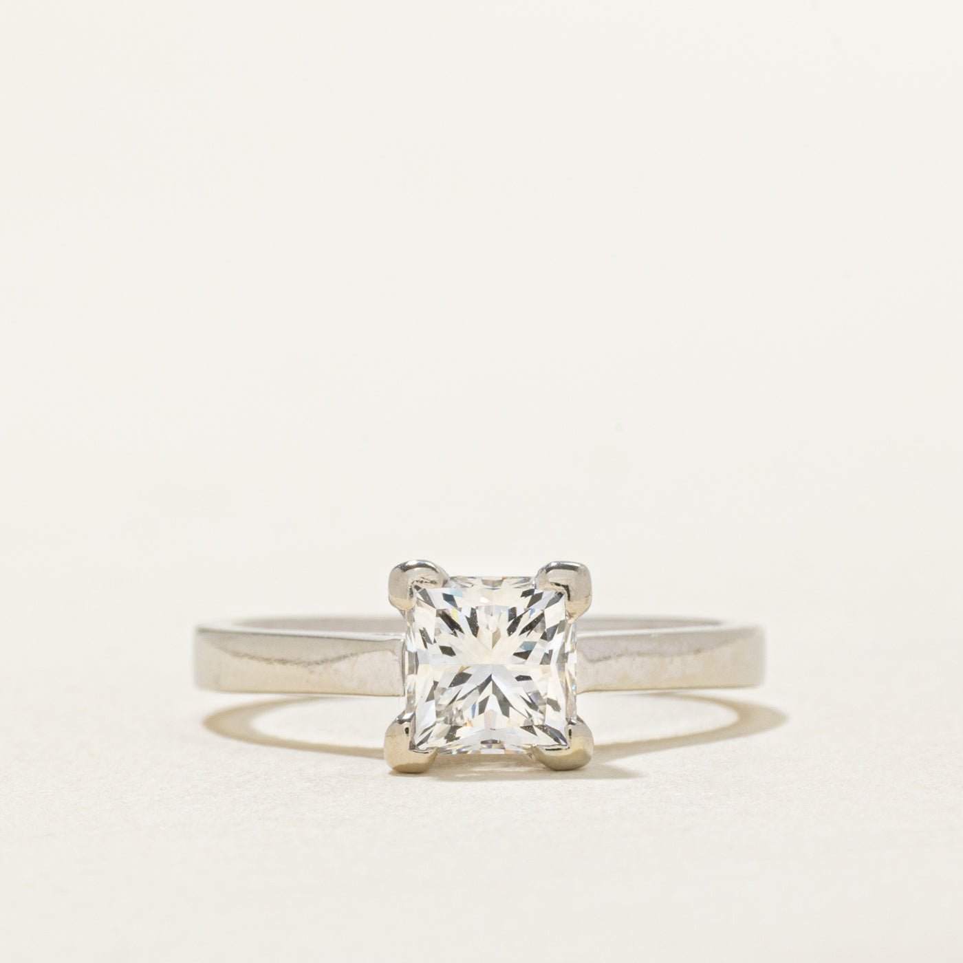 Solitaire Princess Diamond Engagement Ring | 0.91 ct, SZ 5 |