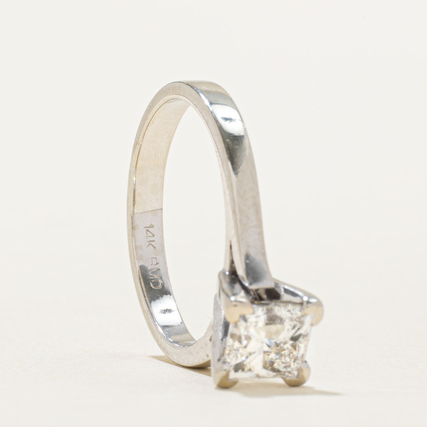 Solitaire Princess Diamond Engagement Ring | 0.91 ct, SZ 5 |