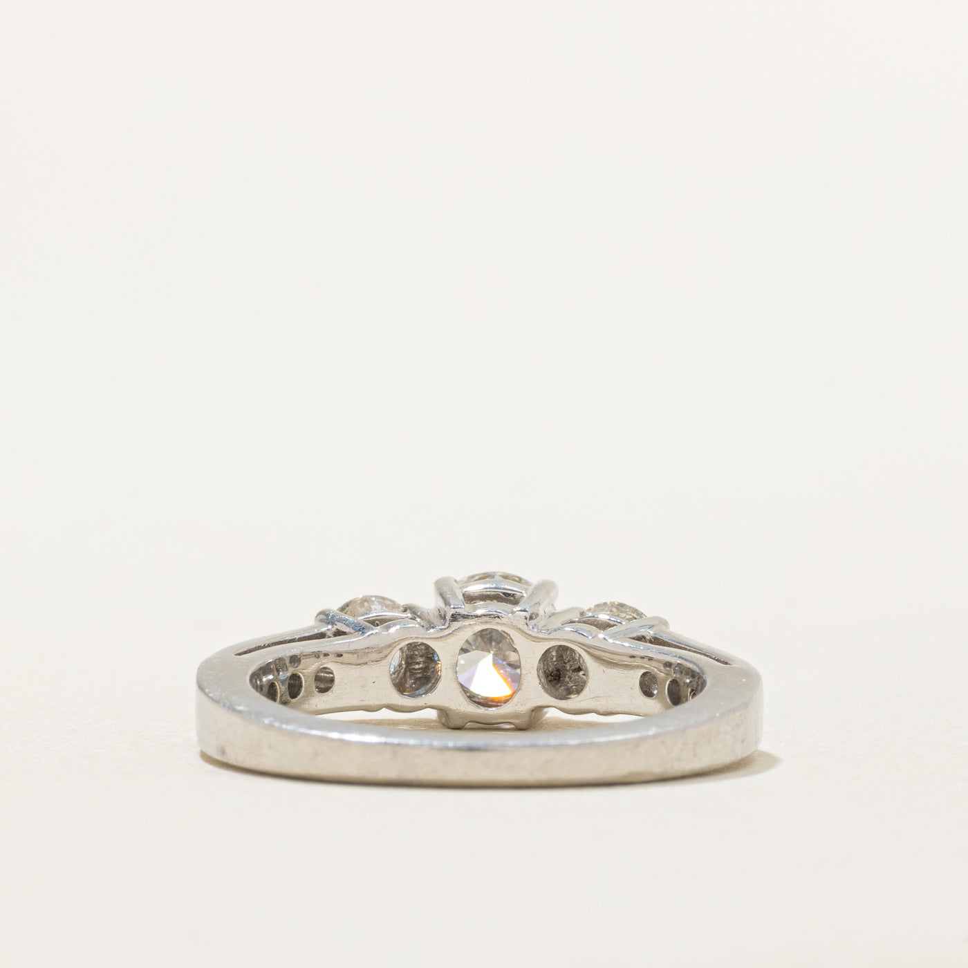 Platinum Three Stone GIA Diamond Engagement Ring | 1.40 ctw, SZ 6.25 | SI1, G |