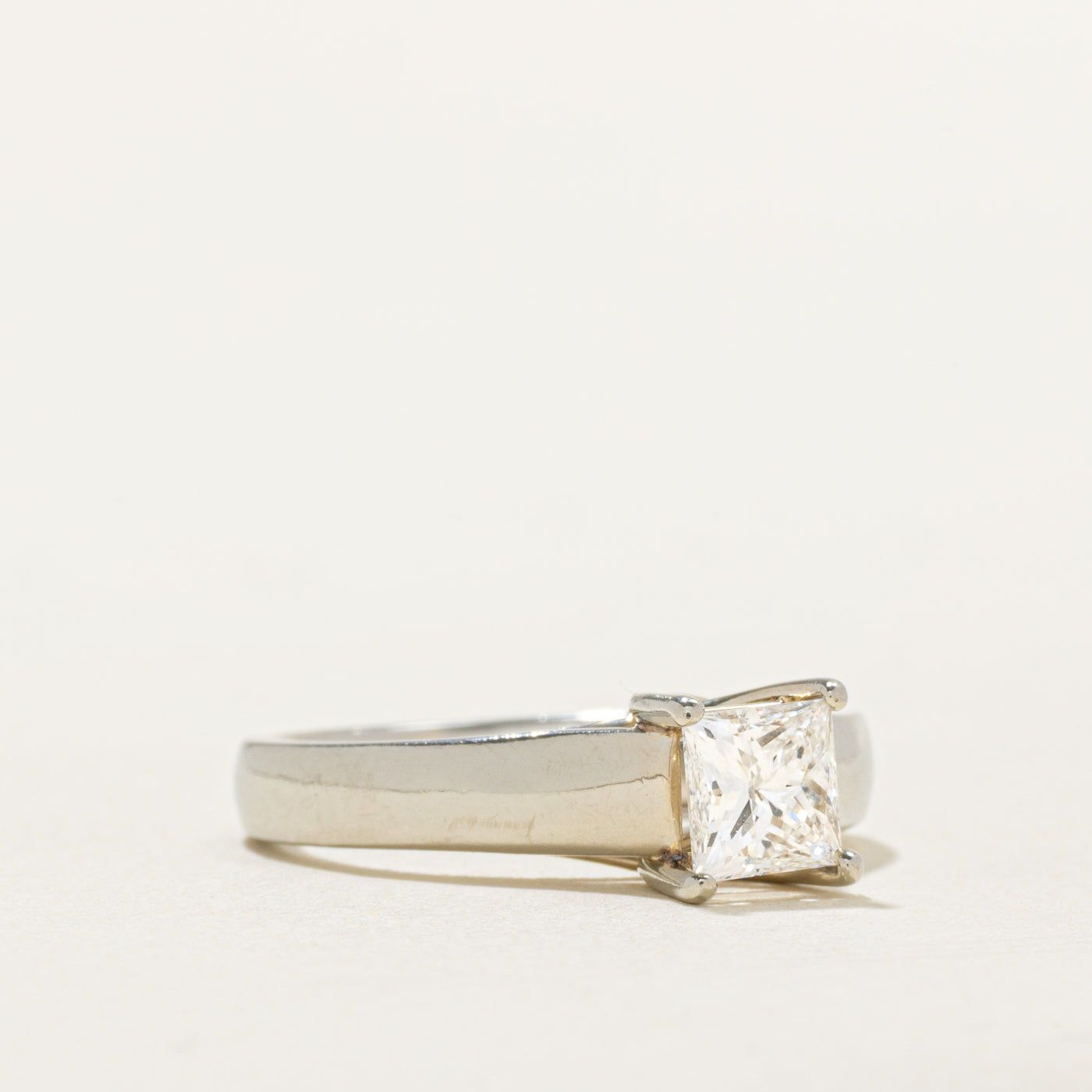 Wide Band Solitaire GIA Diamond Ring | 0.70 ct, SZ 5.5 | VS2, E |