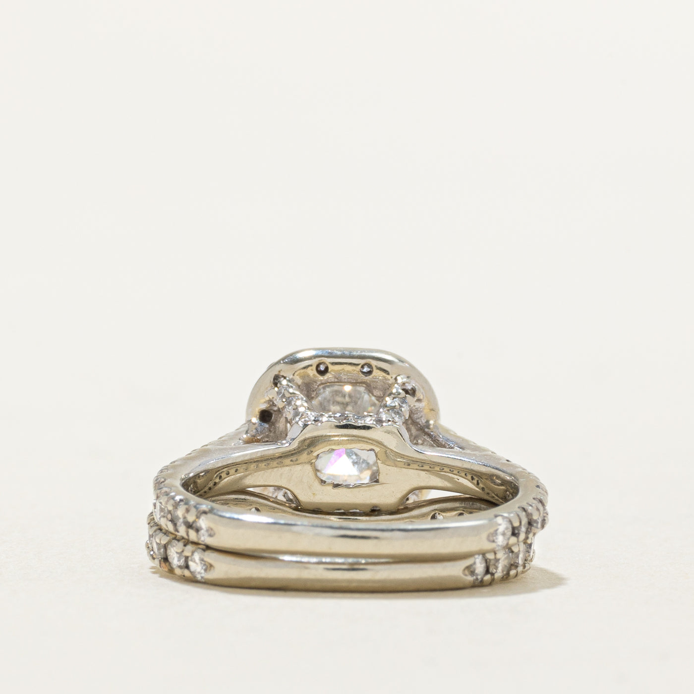 Halo Diamond Engagement Ring Set | 1.13 ctw, SZ 3.25 |