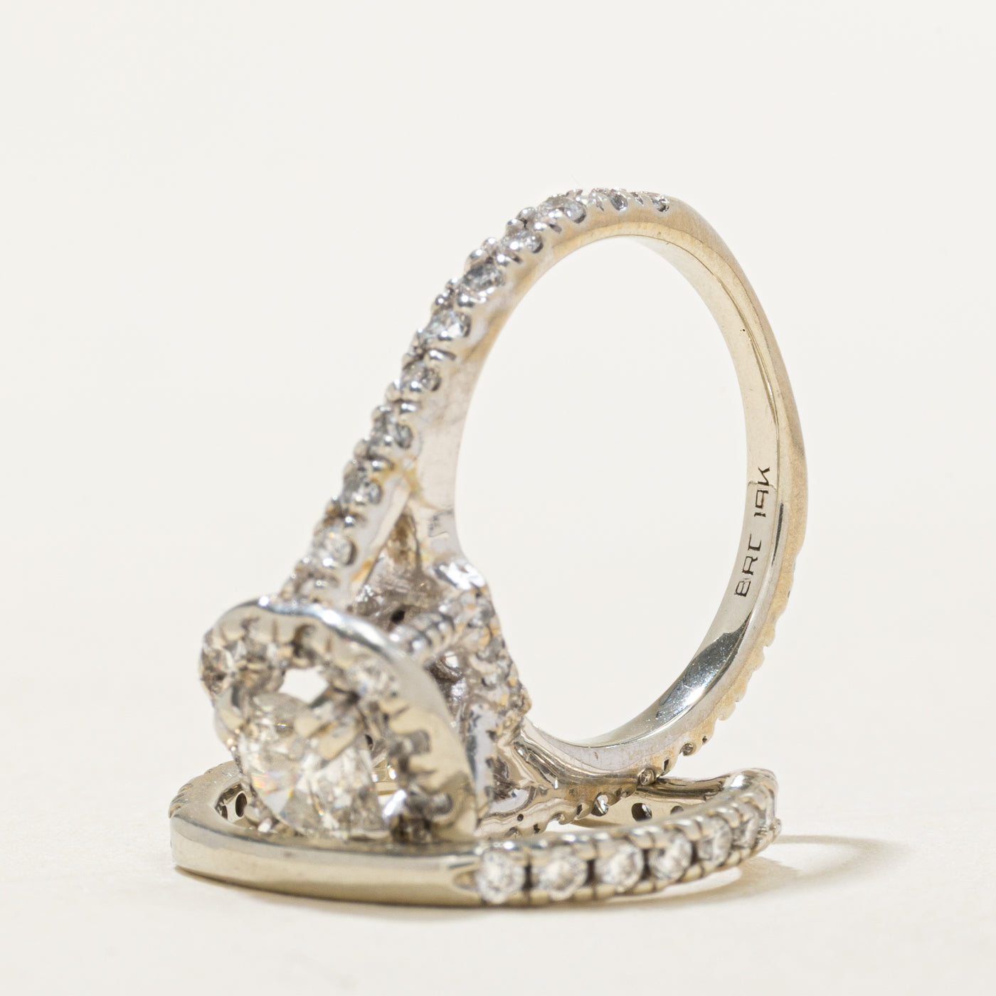 Halo Diamond Engagement Ring Set | 1.13 ctw, SZ 3.25 |