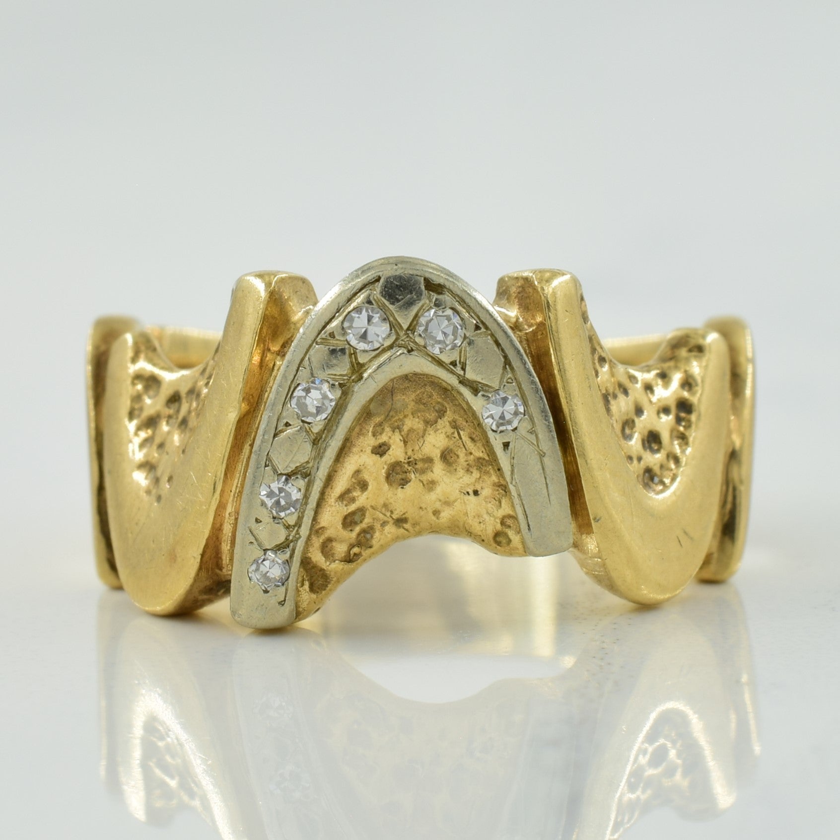 Hill & Valley diamond Ring | 0.05ctw | SZ 6.75 |