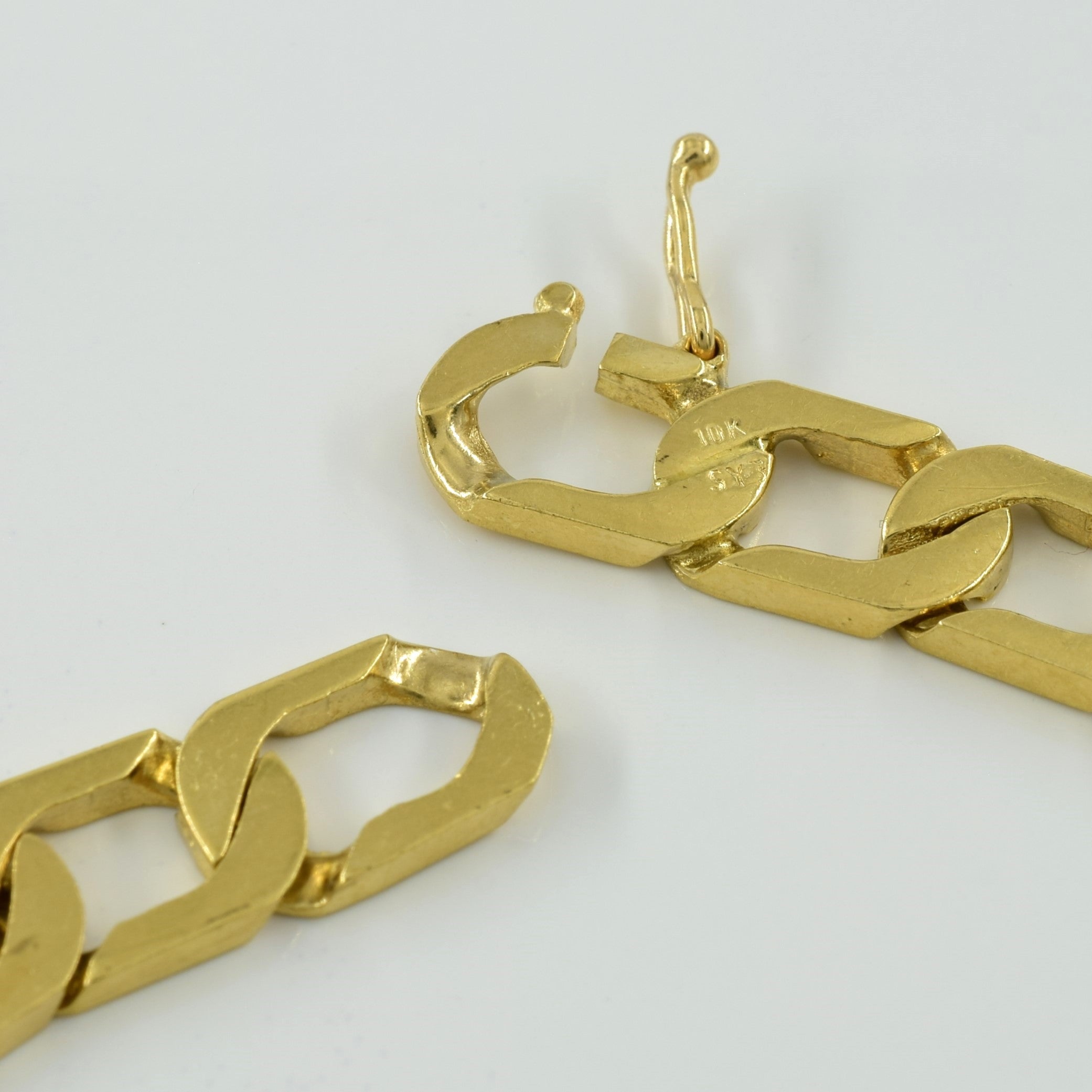 Bracelet à maillons cubains en or jaune 10 carats | 8,75" |