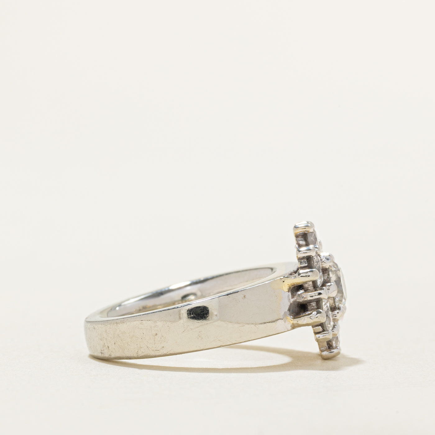Cluster Diamond Engagement Ring | 1.51 ctw, SZ 4.75 |