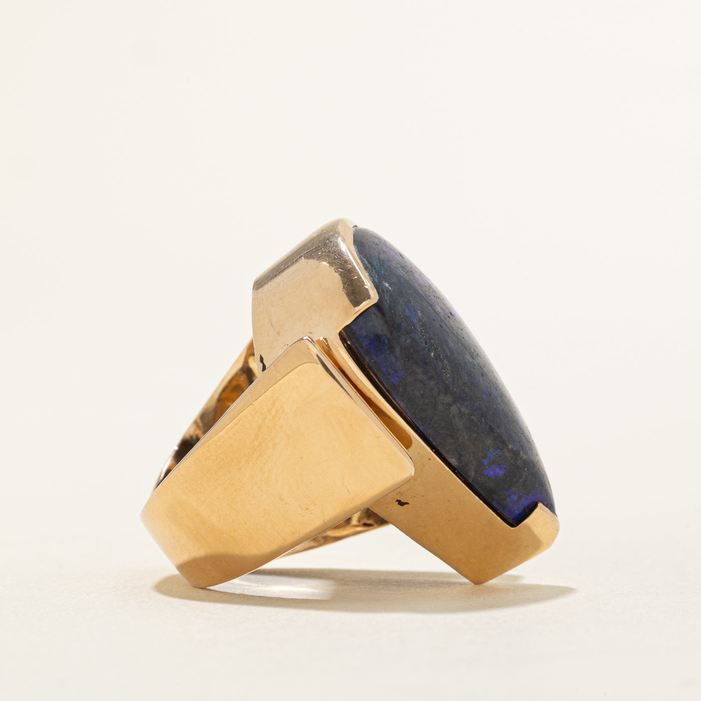 Black Opal & Diamond Ring | 0.15ctw, 17.50ct | SZ 8.25 |