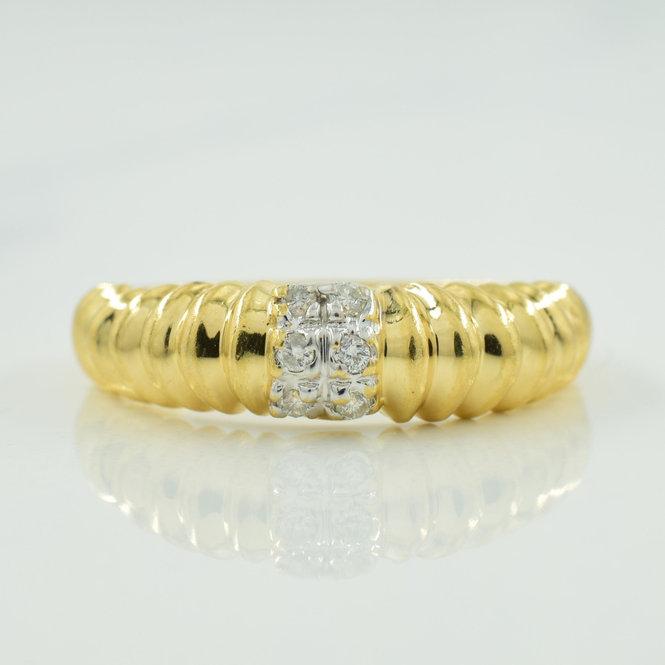 Pave Set Diamond Ring | 0.06ctw | SZ 6.5 |