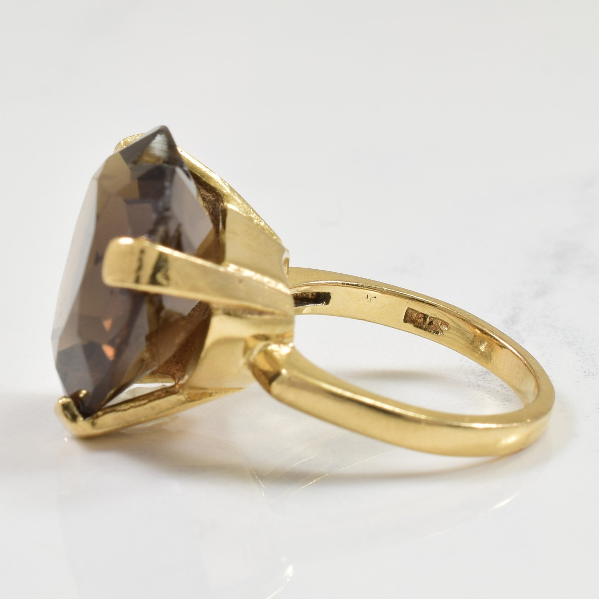 Heart Smoky Quartz Cocktail Ring | 15.00ct | SZ 6 |