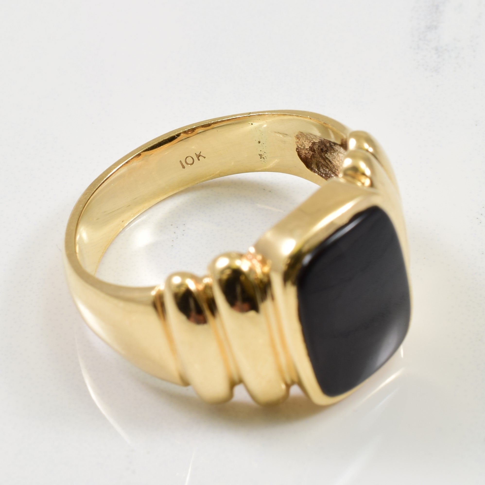 Cushion Cut Black Onyx Ring | 4.00ct | SZ 10.75 |