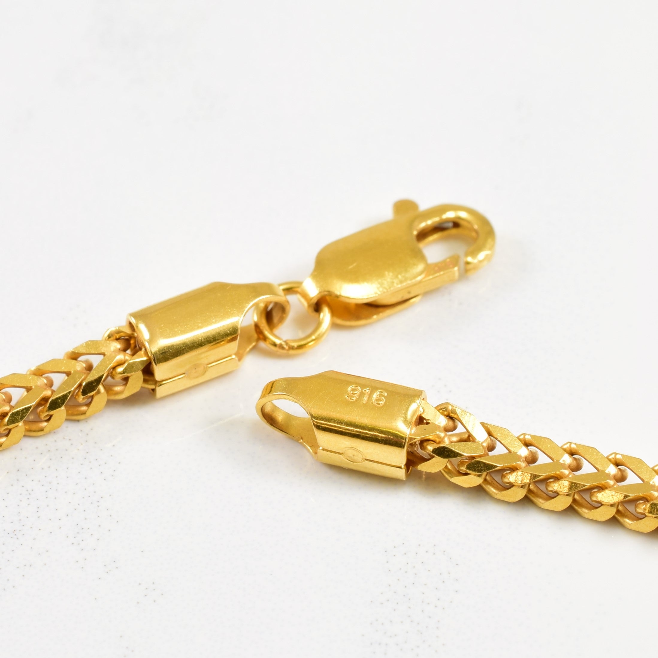 Chaîne queue de renard en or jaune 22 carats | 19" |