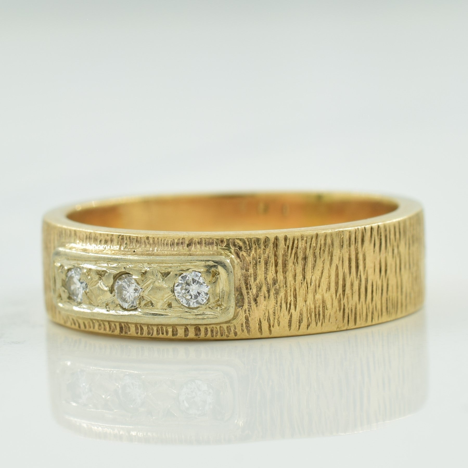 Three Stone Textured Diamond Band | 0.06ctw | SZ 6 |