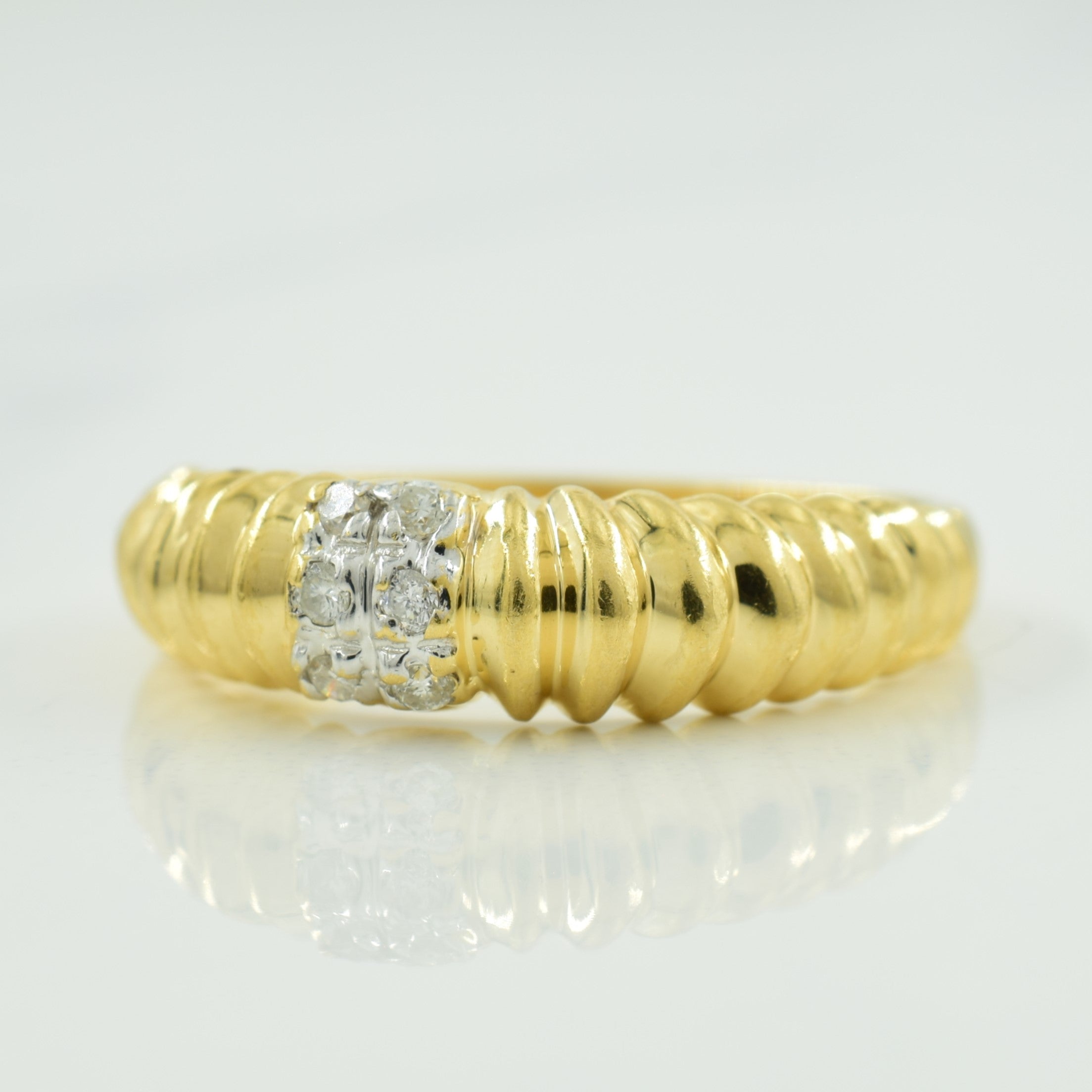 Pave Set Diamond Ring | 0.06ctw | SZ 6.5 |