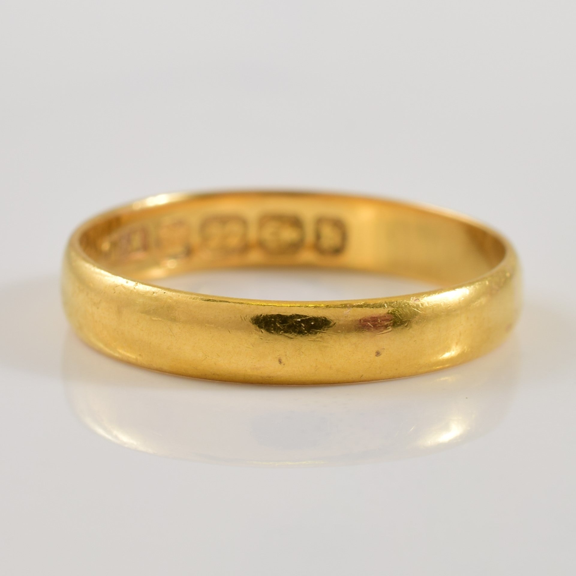 1876 Birmingham 22k Yellow Gold Plain Band | 3.6mm | SZ 6.5 |