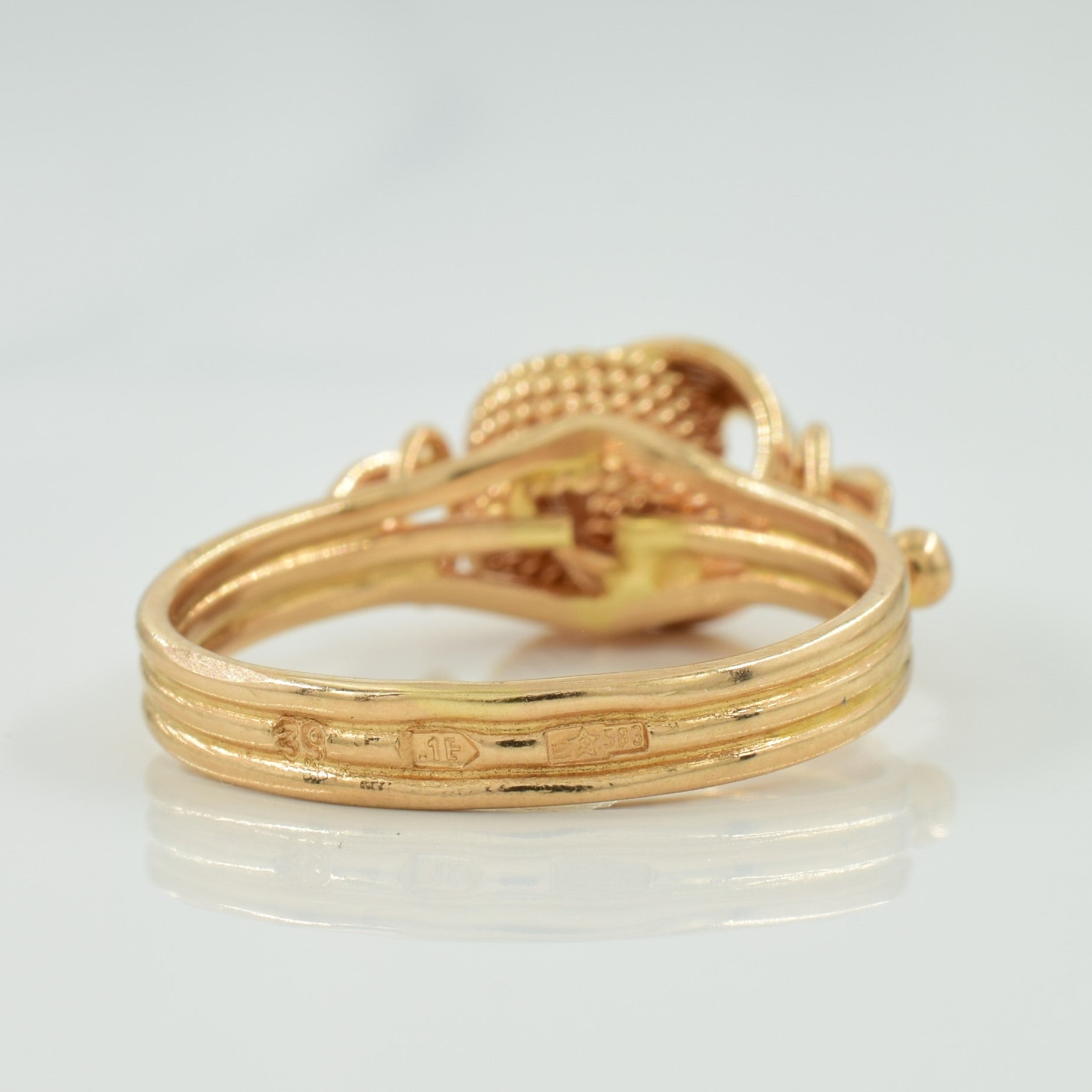 1981 Soviet Hallmarked Armenian 14k Rose Gold Ring | SZ 8.25 |