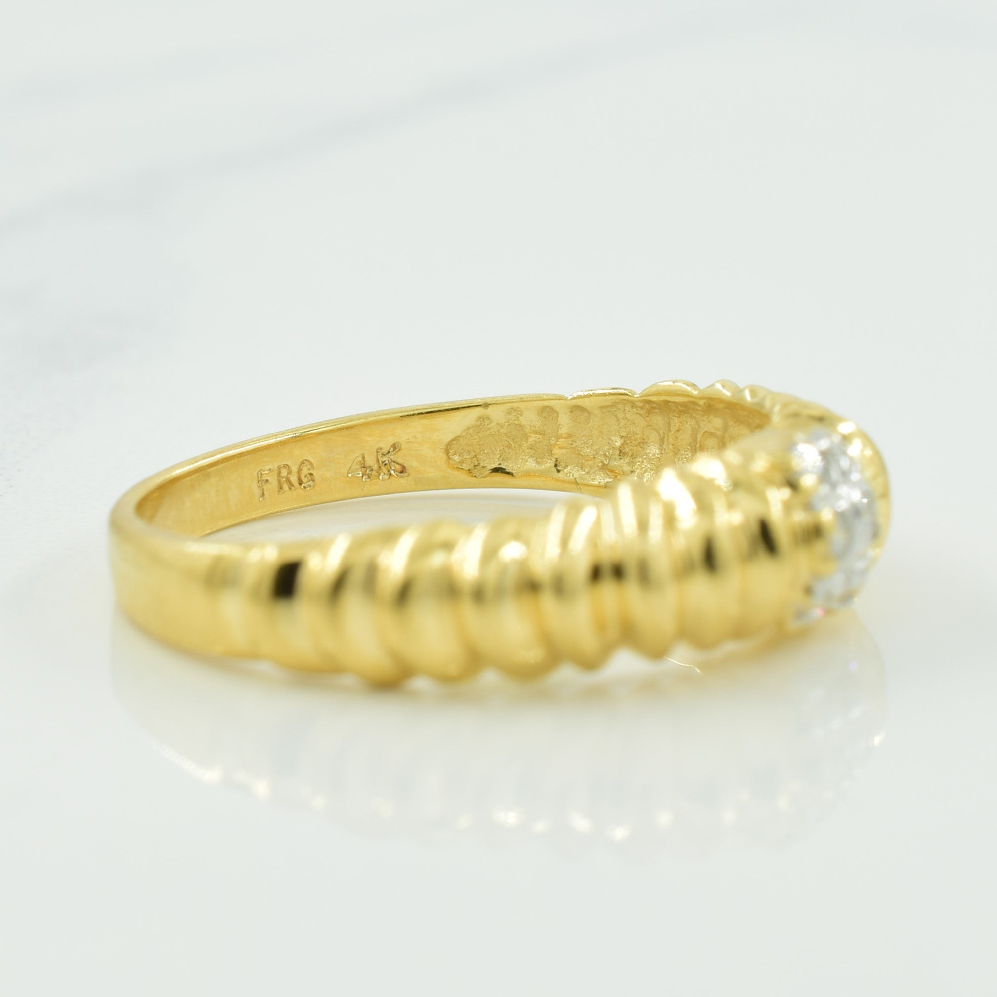 Pave Set Diamond Ring | 0.06ctw | SZ 6.5 |