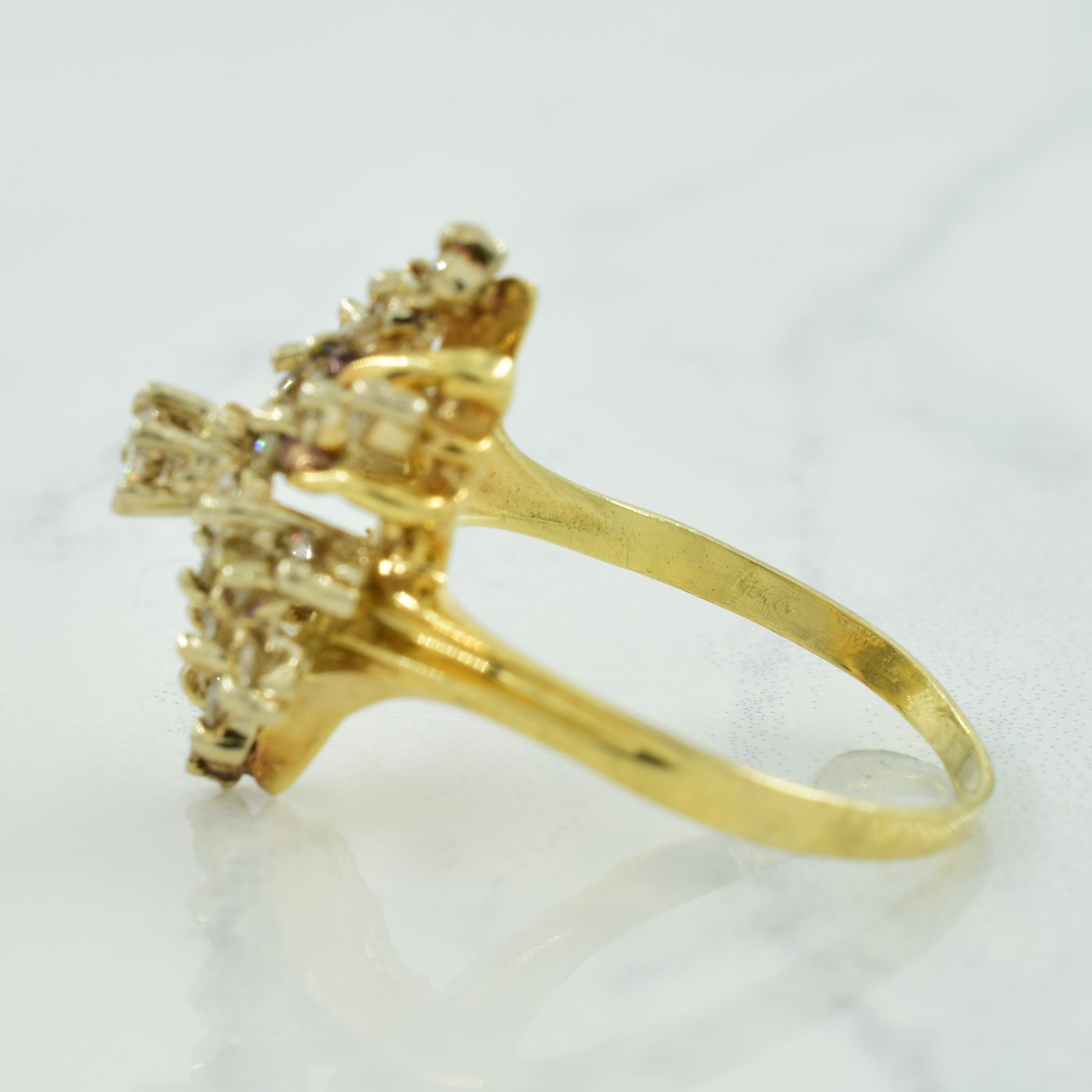 Cluster Diamond Bypass Ring | 0.77ctw | SZ 7 |