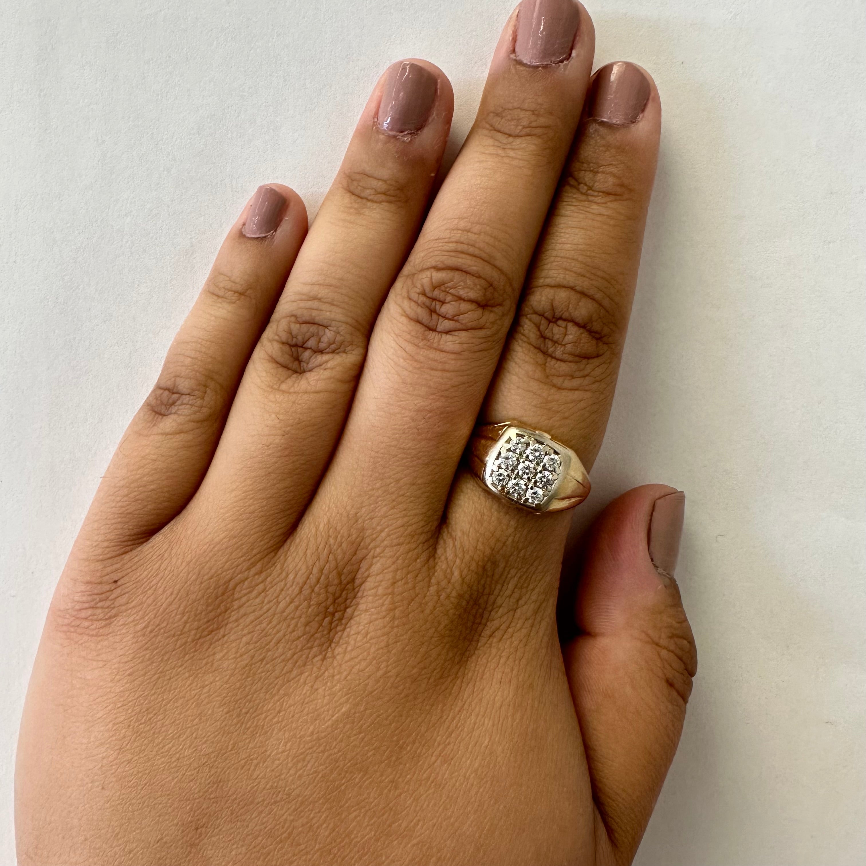 Pave Set Diamond Ring | 0.45ctw | SZ 10.75 |