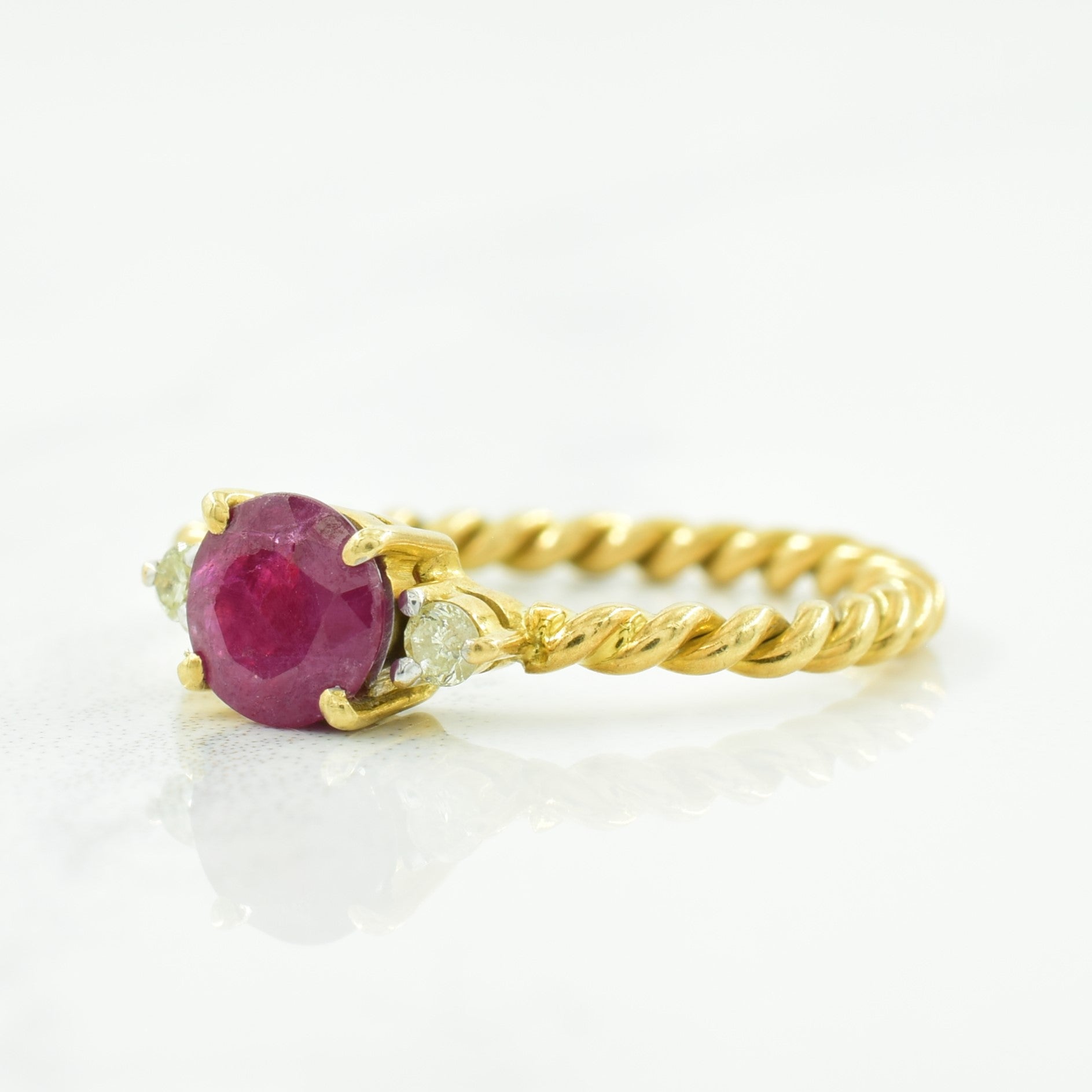 Ruby & Diamond Ring | 0.65ct, 0.04ctw | SZ 3.5 |