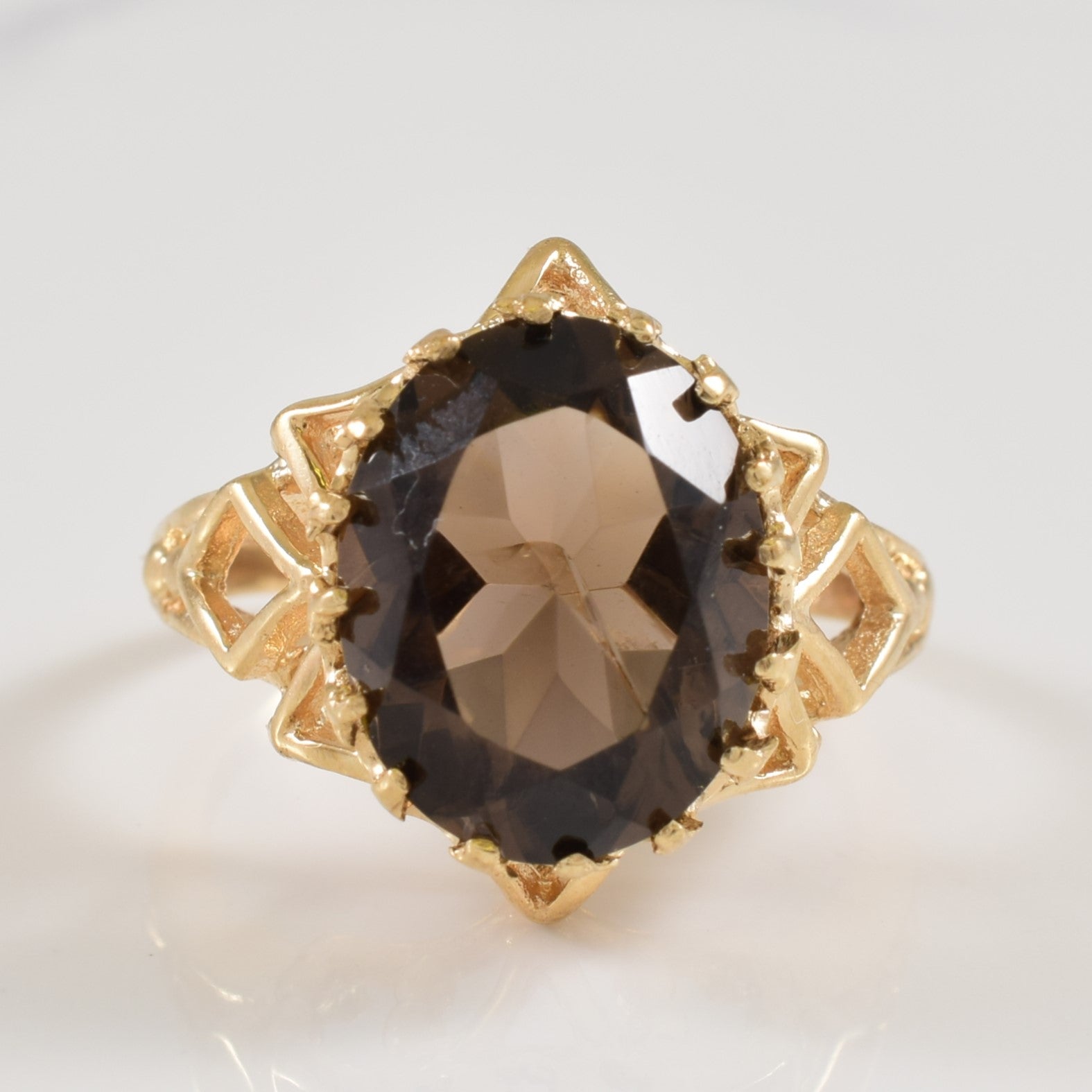 Smoky Quartz Cocktail Ring | 5.00ct | SZ 5.75 |
