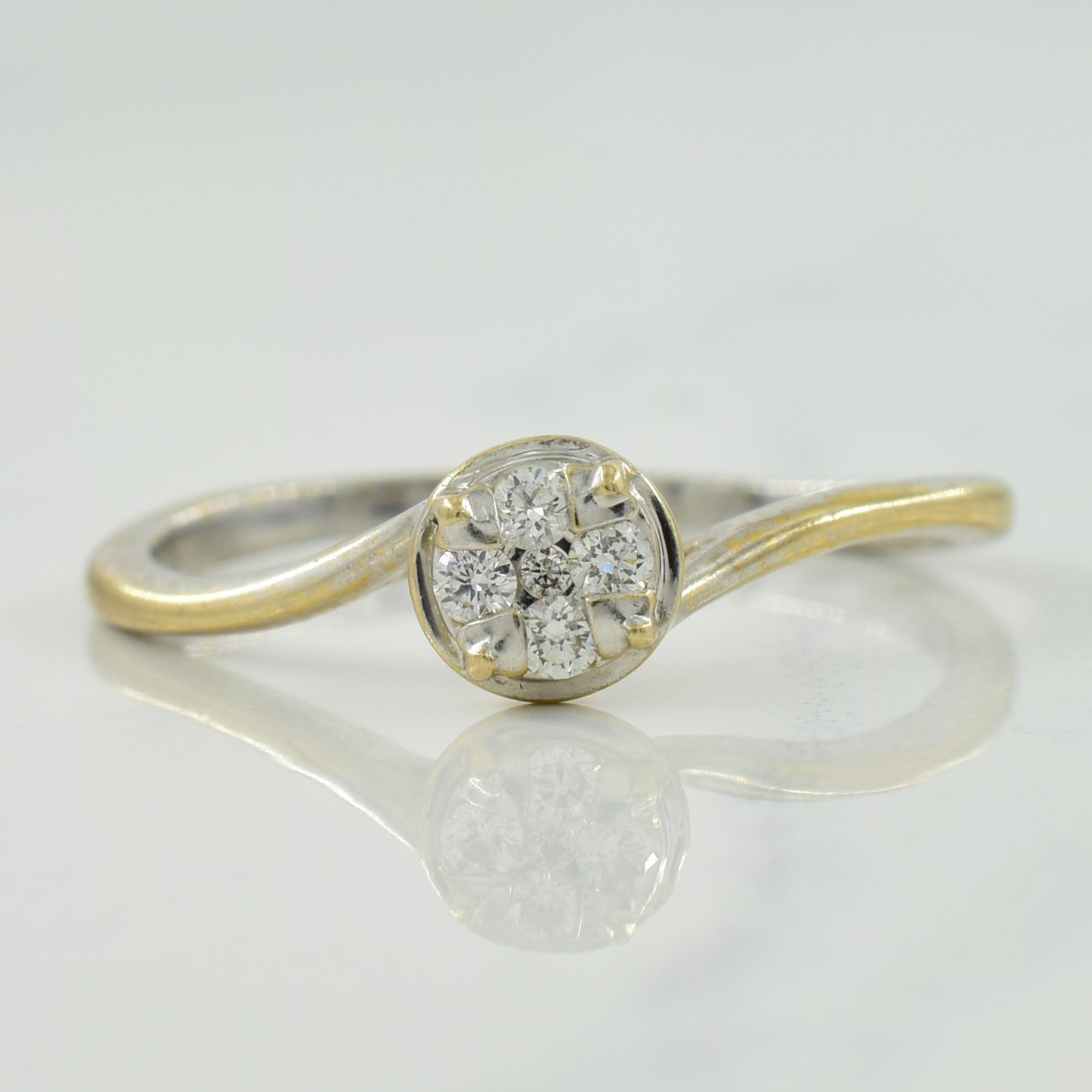 Diamond Cluster Bypass Ring | 0.09ctw | SZ 7 |