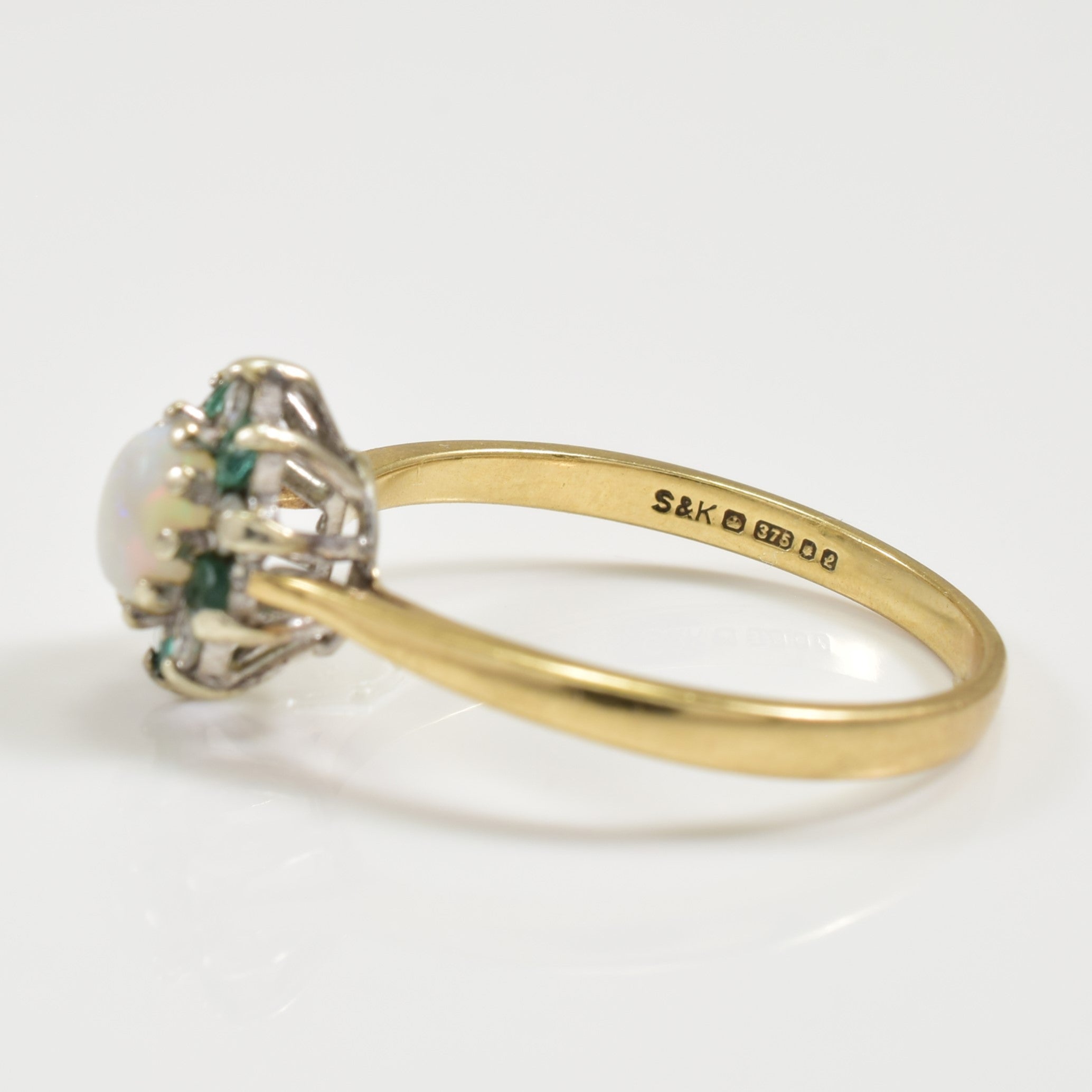 Opal, Emerald & Diamond Ring | 0.42ctw, 0.06ctw | SZ 7 |