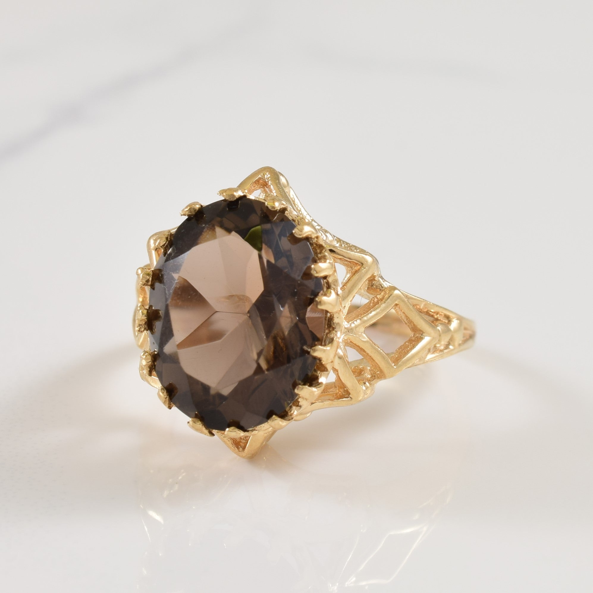 Smoky Quartz Cocktail Ring | 5.00ct | SZ 5.75 |
