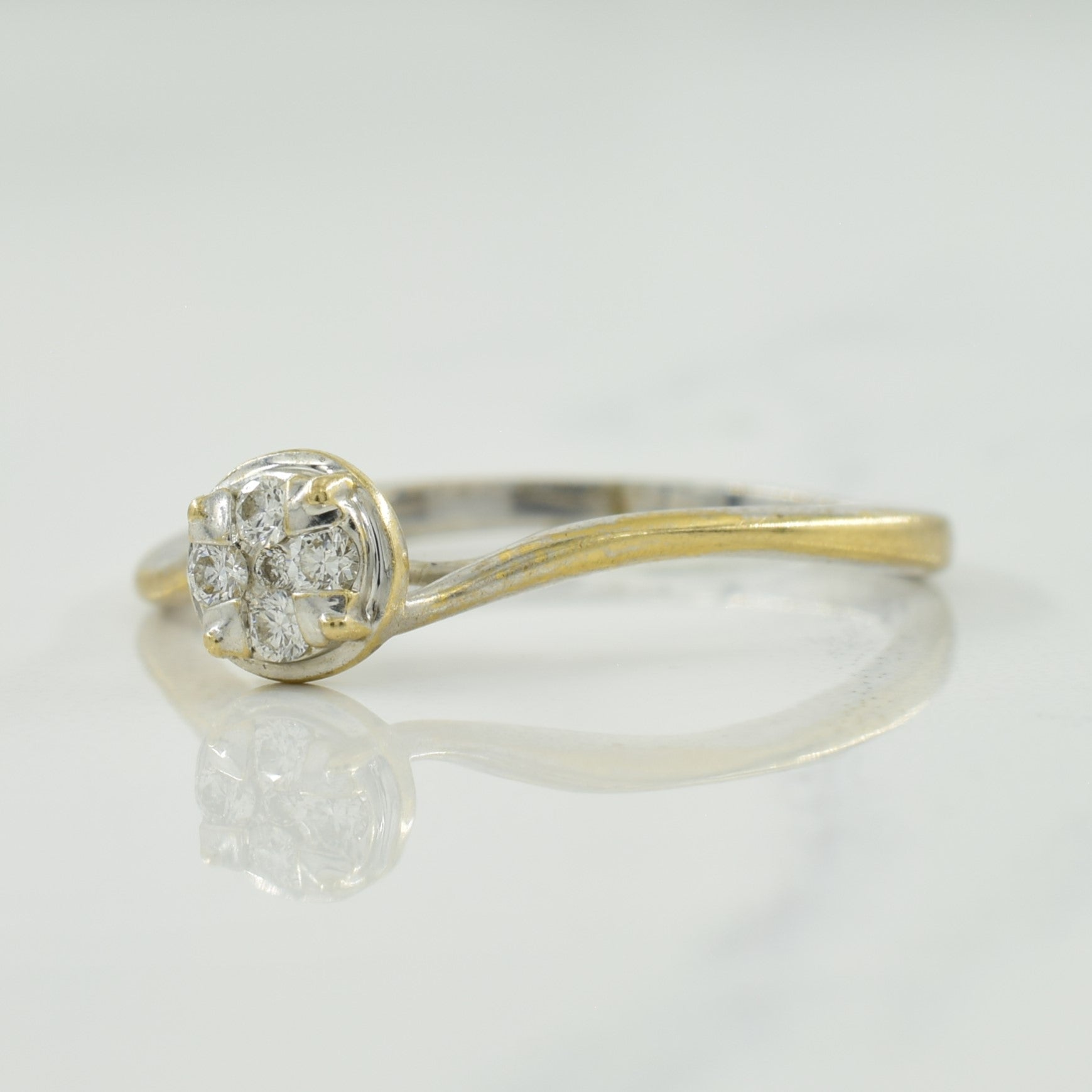 Diamond Cluster Bypass Ring | 0.09ctw | SZ 7 |