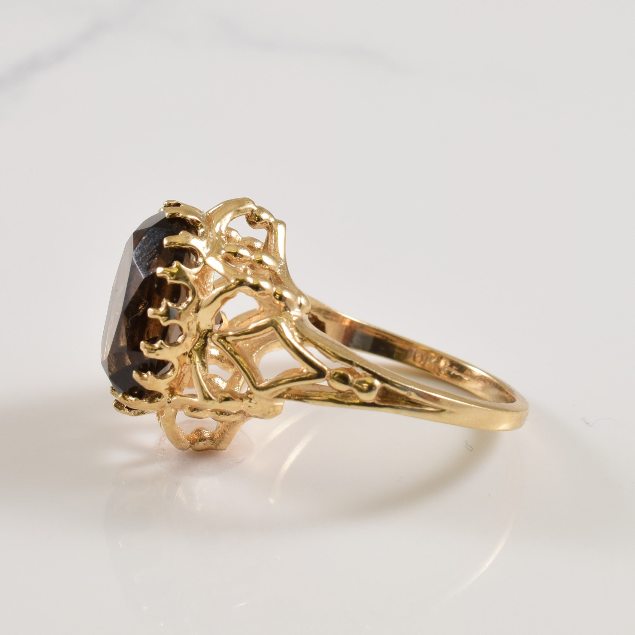 Smoky Quartz Cocktail Ring | 5.00ct | SZ 5.75 |