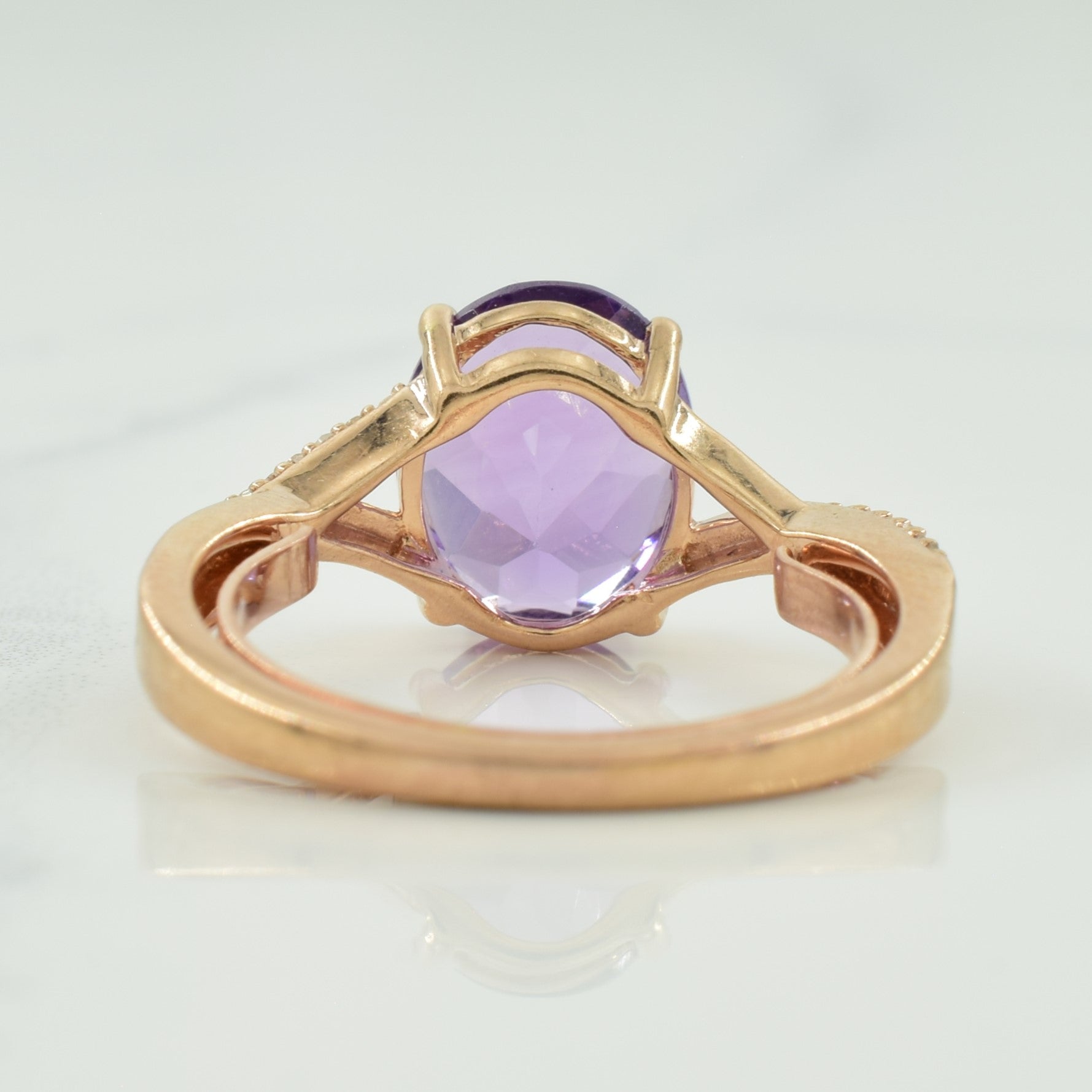 Amethyst & Diamond Ring | 2.50ct, 0.08ctw | SZ 5.5 |
