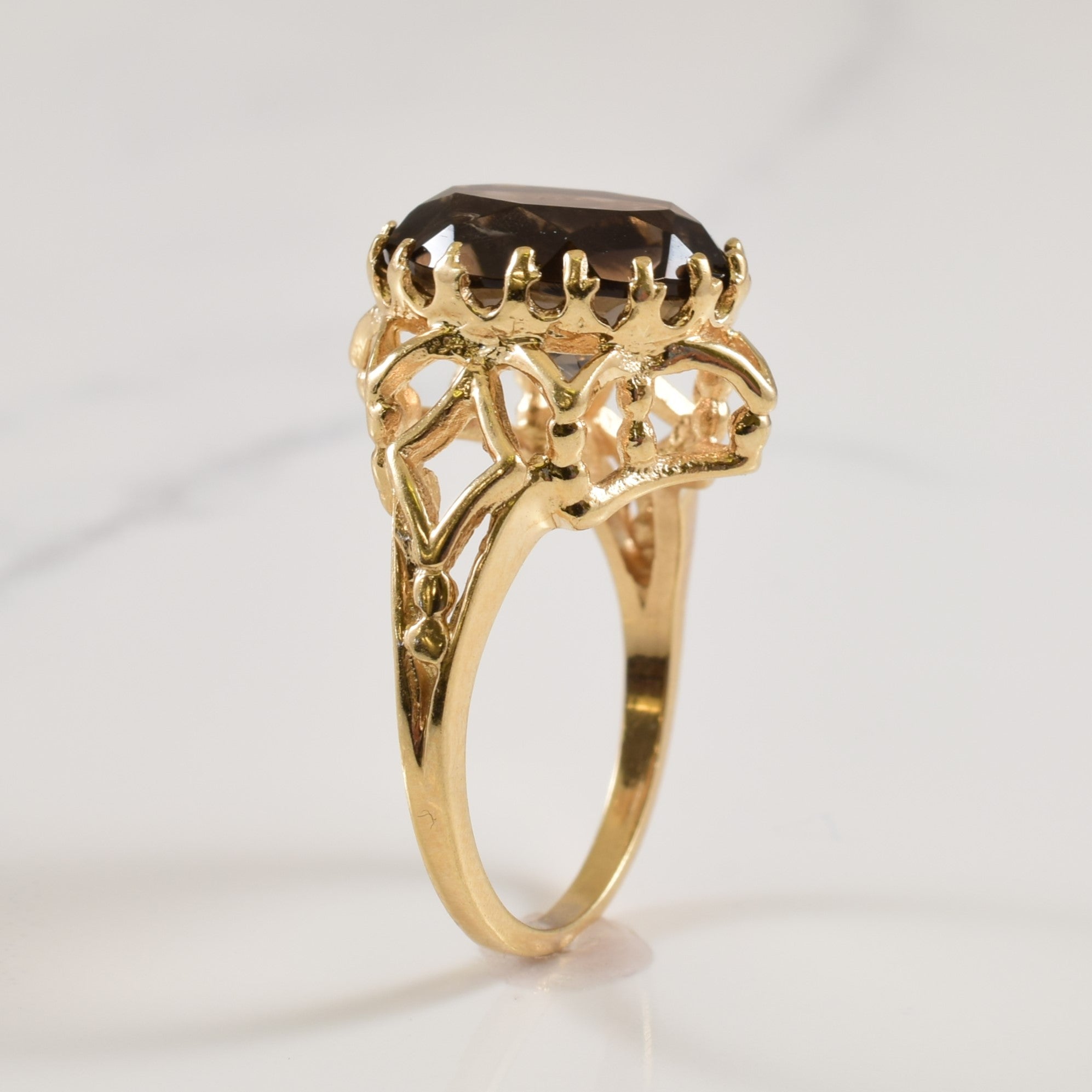 Smoky Quartz Cocktail Ring | 5.00ct | SZ 5.75 |