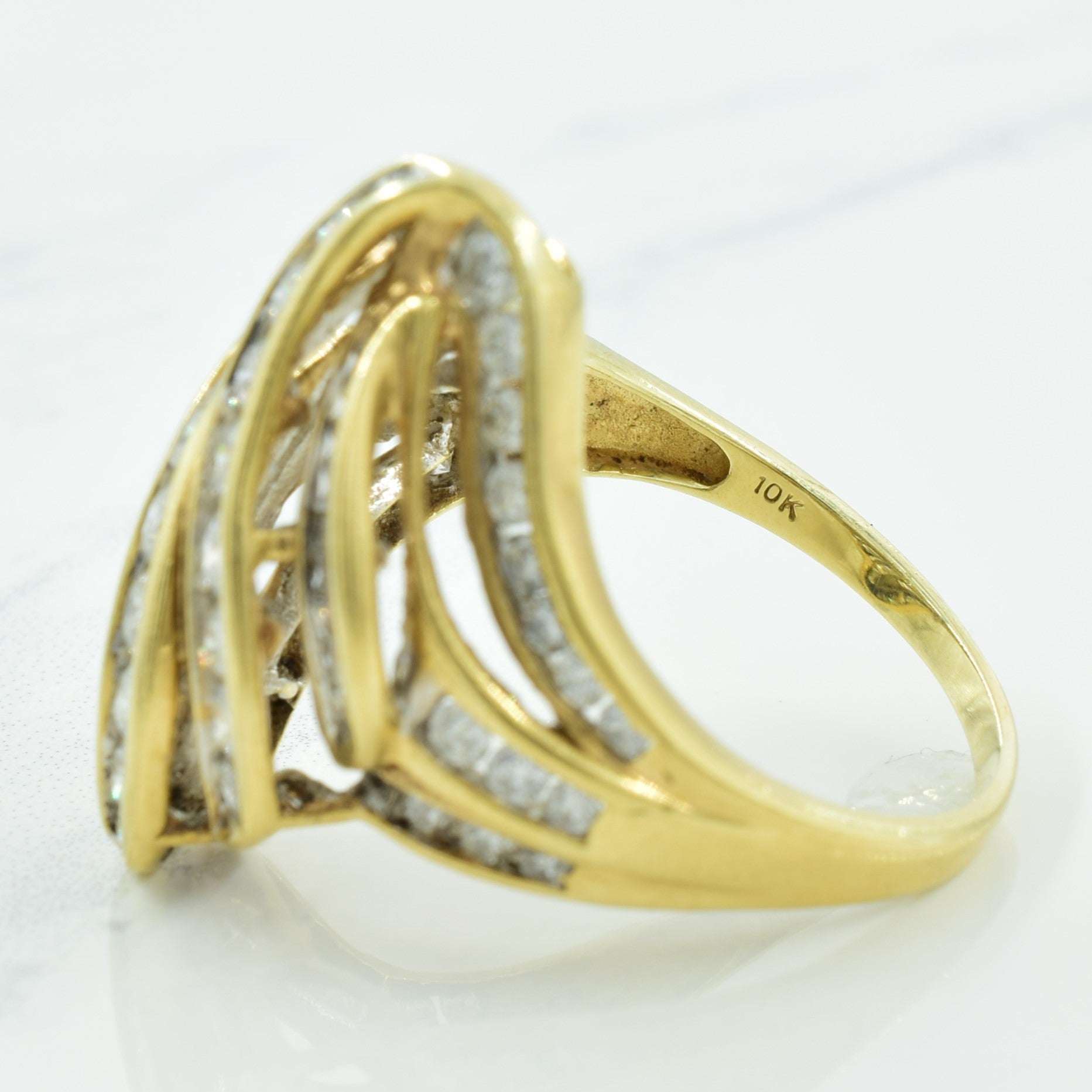 Channel Set Diamond Cocktail Ring | 1.70ctw | SZ 9.25 |