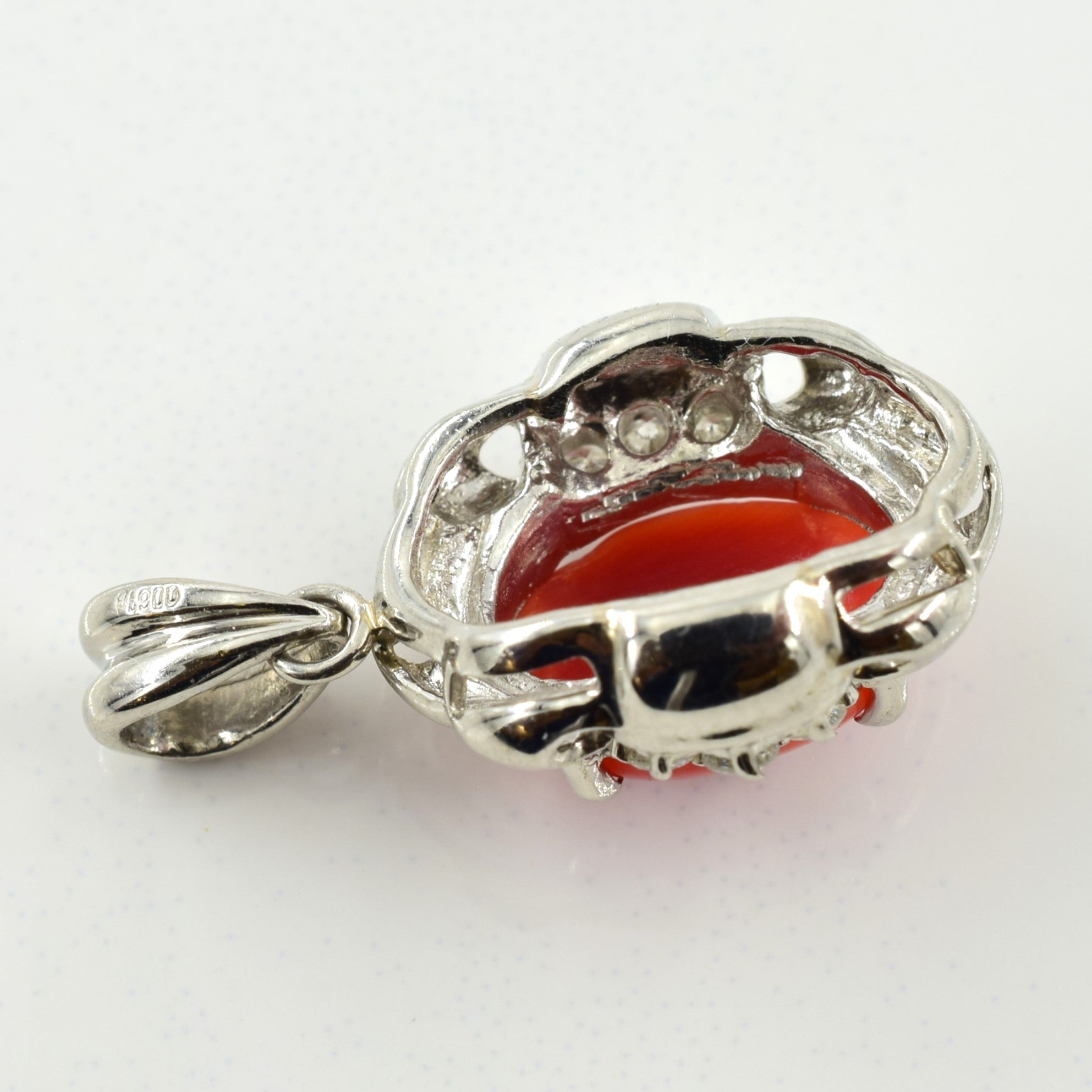 Coral & Diamond Pendant | 1.70ct, 0.11ctw |