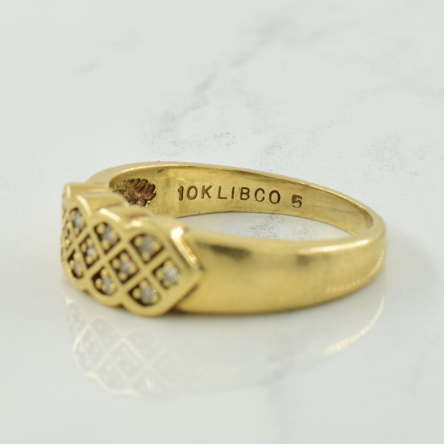 Checkered Diamond Ring | 0.07ctw | SZ 5 |