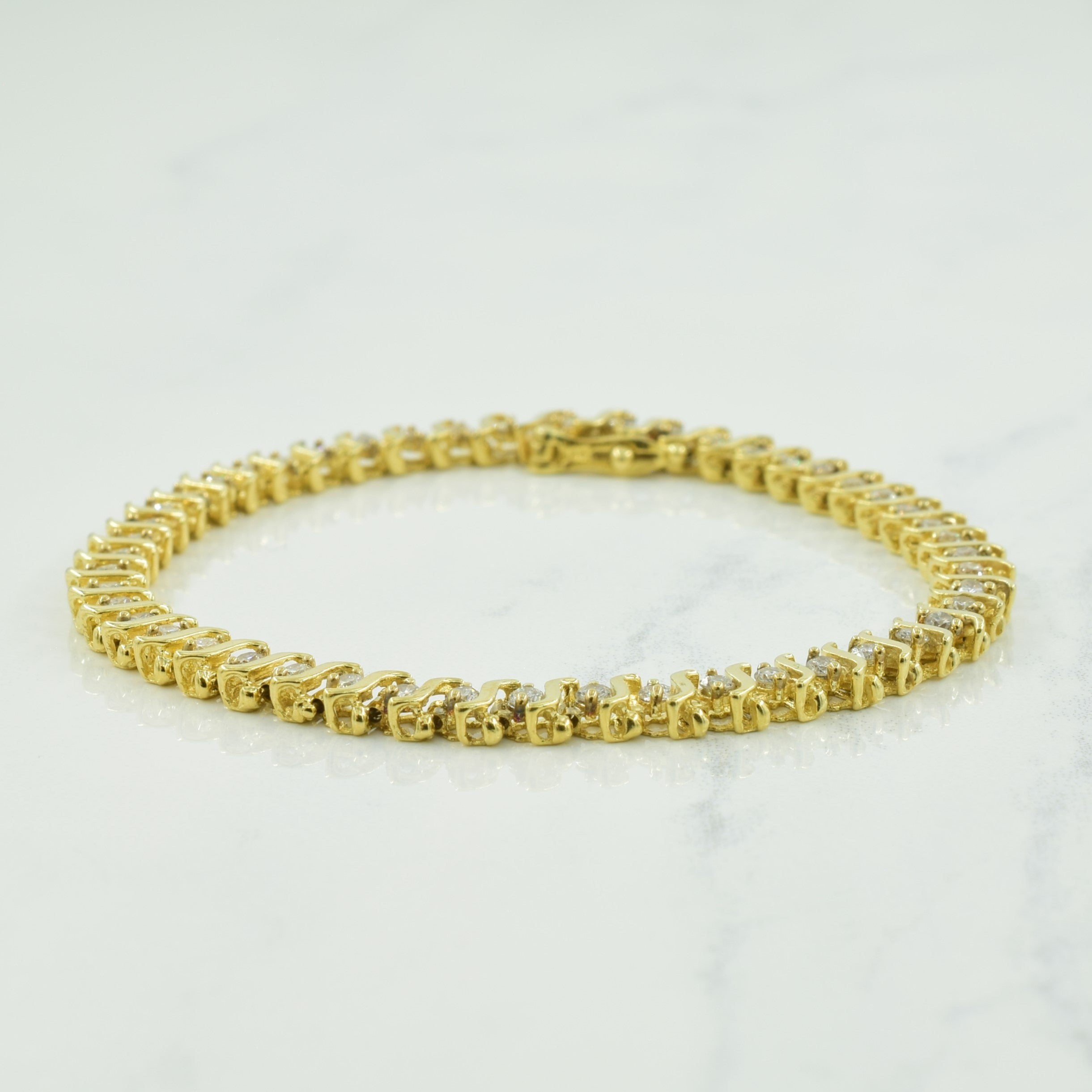 Yellow Gold Diamond Tennis Bracelet | 1.50ctw | 7" |