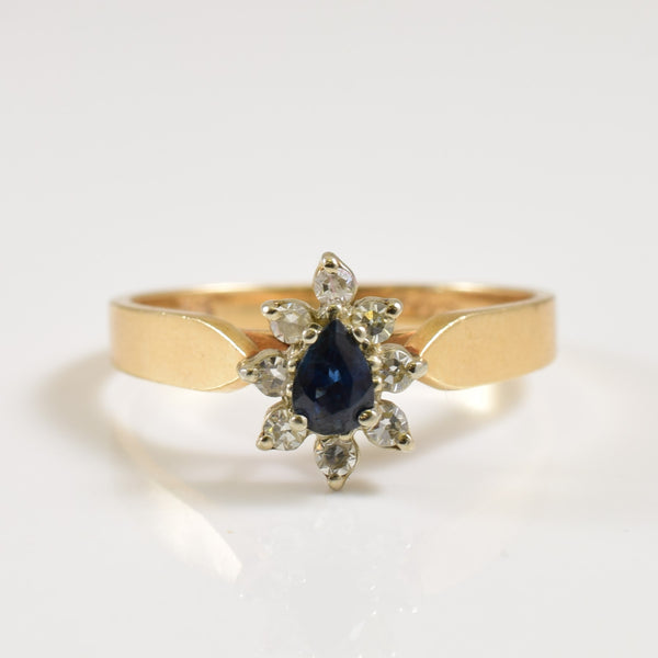 Sapphire & Diamond Halo Ring | 0.20ct, 0.12ctw | SZ 6 |