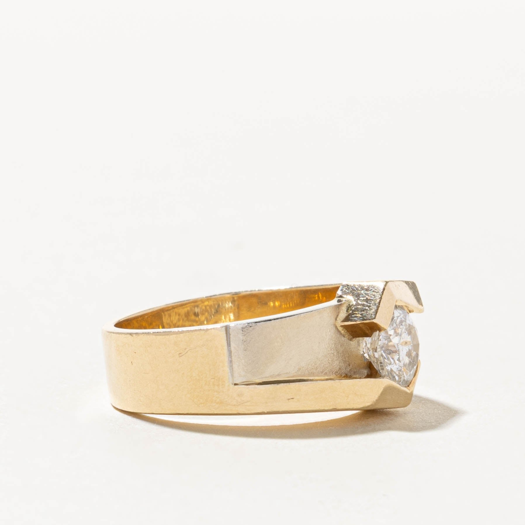 14k Tension Set Diamond Geometric Ring | 1.31ct I2 G | SZ 10.25