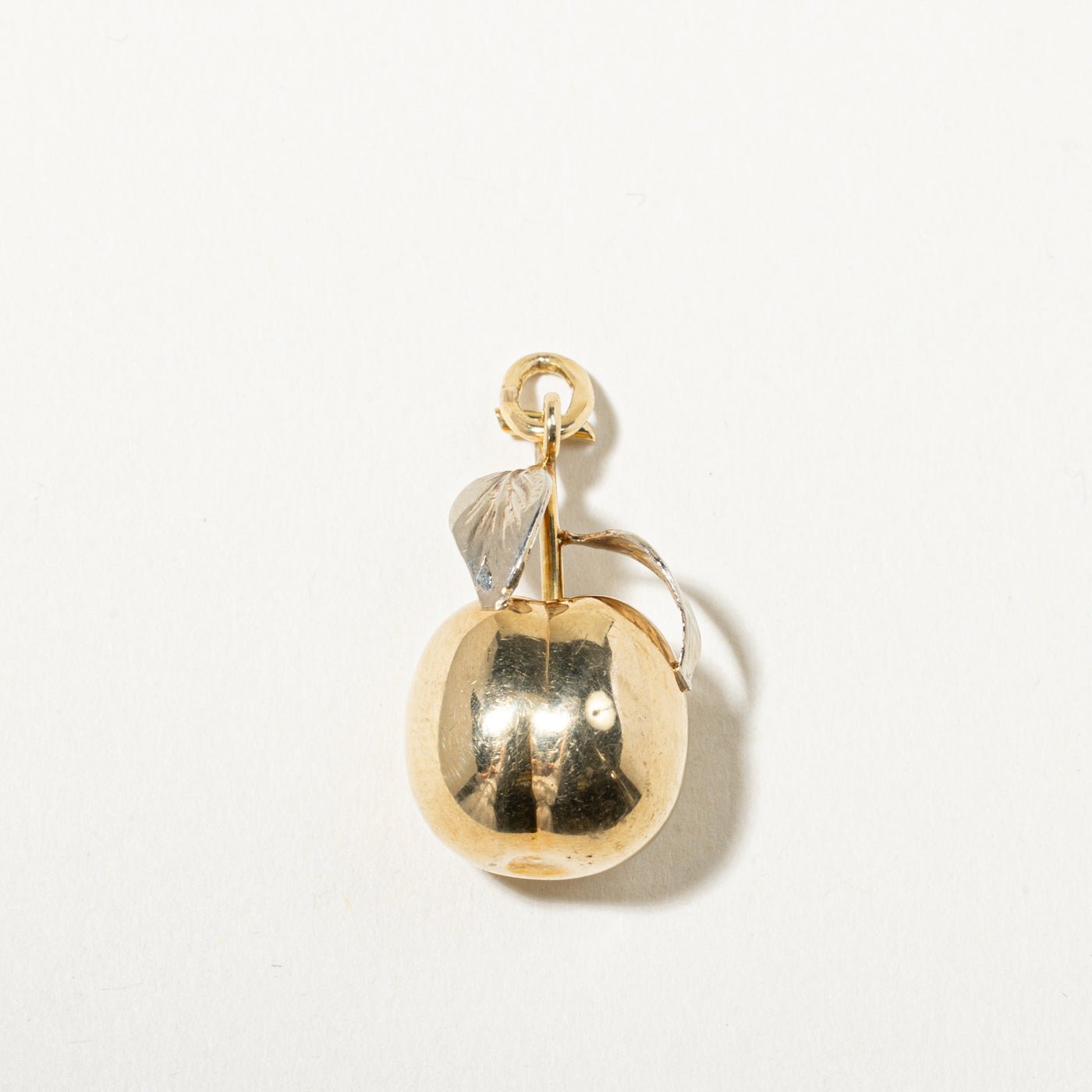 14k Yellow & White Gold Apple Charm