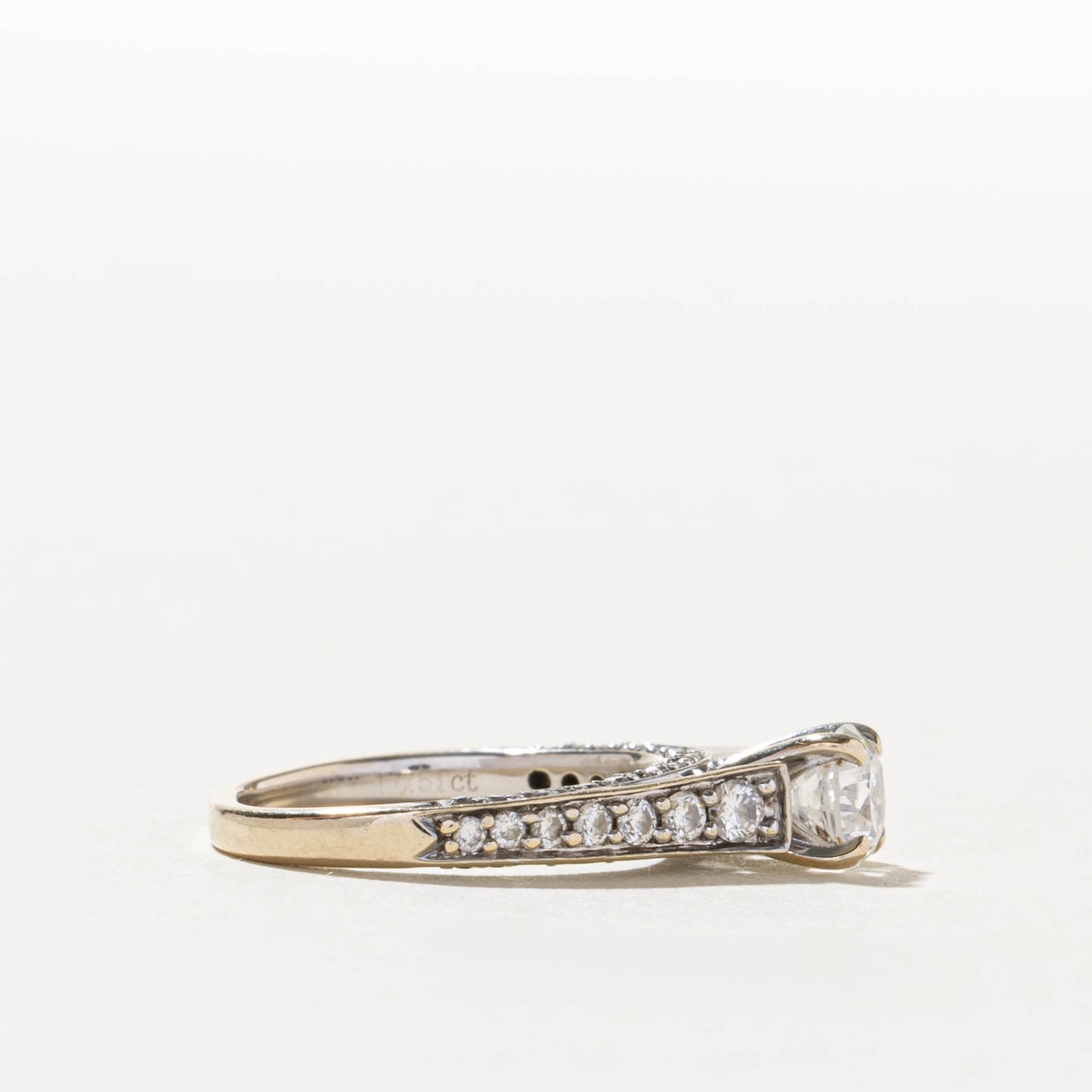 18k Solitaire Diamond Engagement Ring | 0.51ct SI2 G-H, 0.64ctw | SZ 5.25