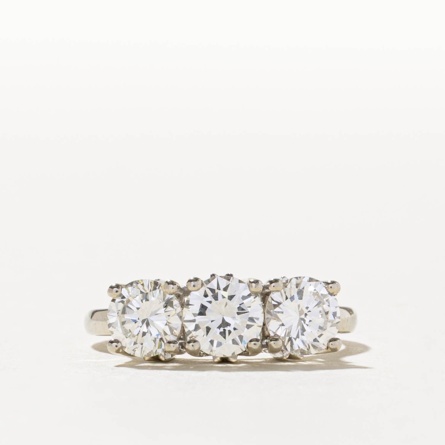 'Birks' Basket Set Three Stone Diamond Ring | 1.27ctw | SZ 6.75