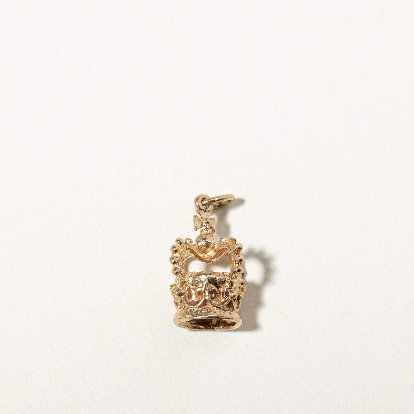 9k Yellow Gold Ornate Crown Charm