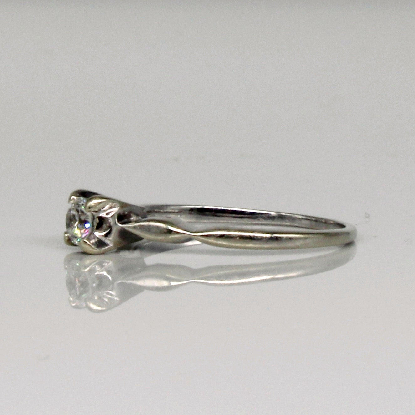 White Gold Diamond Solitaire Ring | 0.20ctw | SZ 7 |