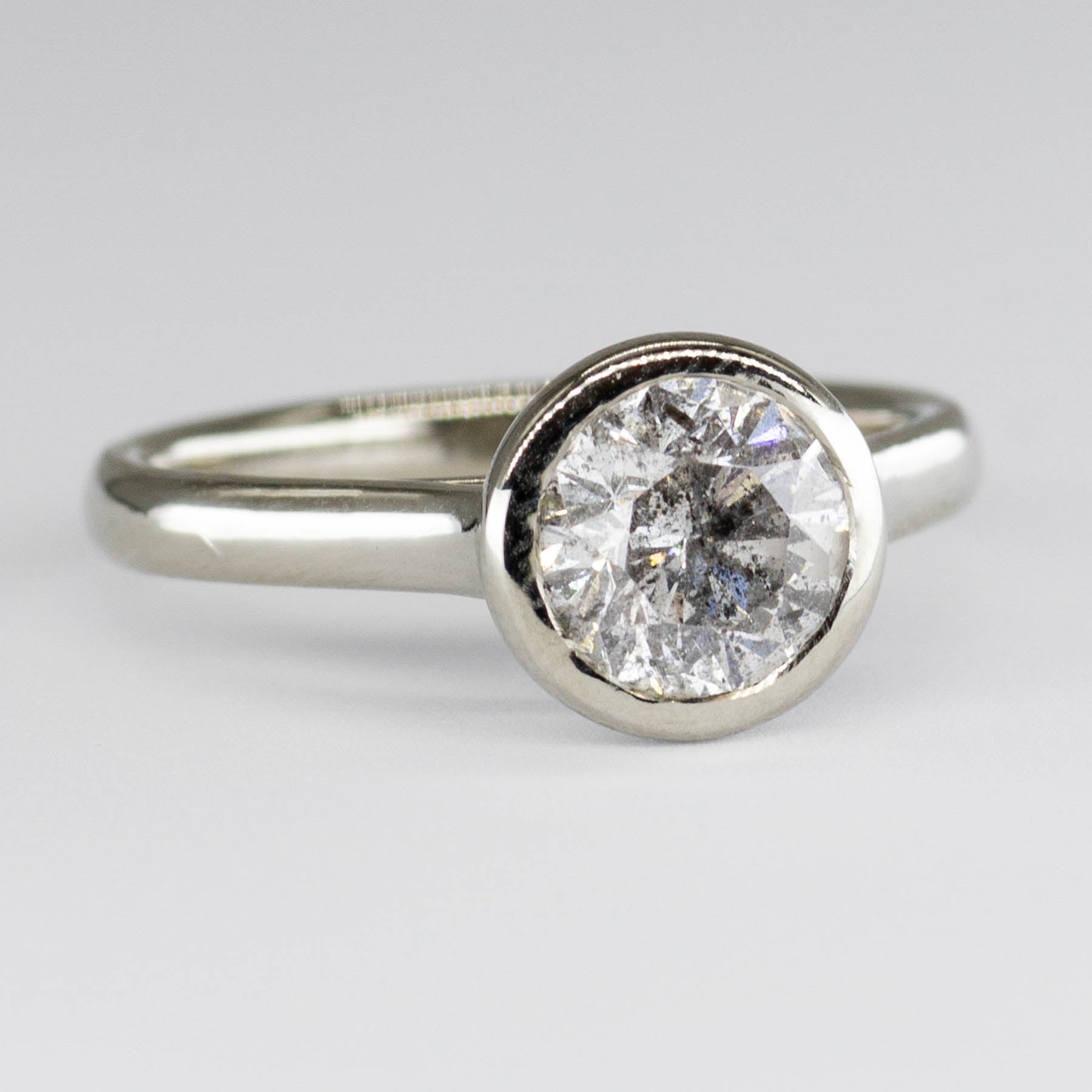 100 Ways' 14k White Gold Bezel Set Solitaire Ring | 1.44ct | SZ 7 - 100 Ways