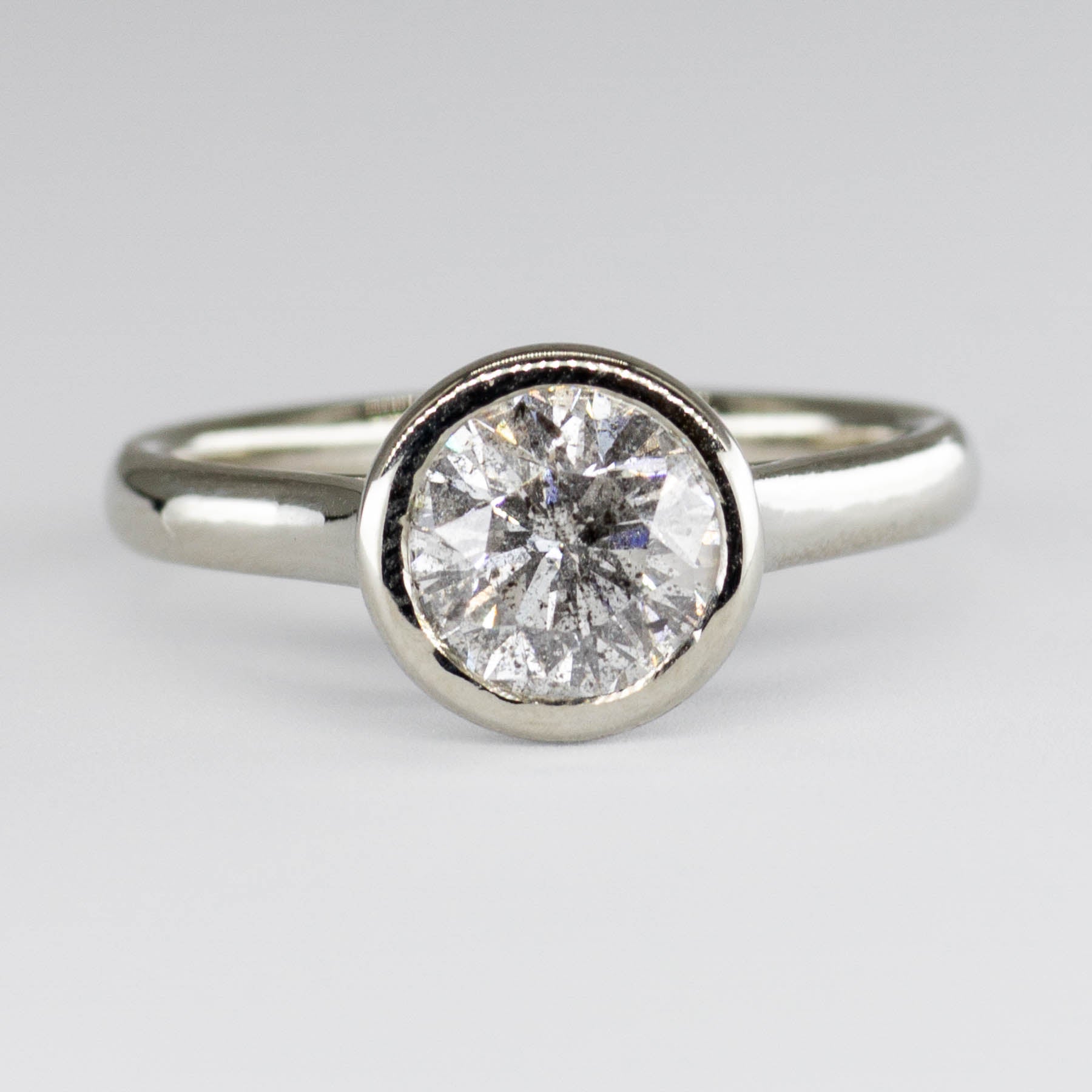 100 Ways' 14k White Gold Bezel Set Solitaire Ring | 1.44ct | SZ 7 - 100 Ways