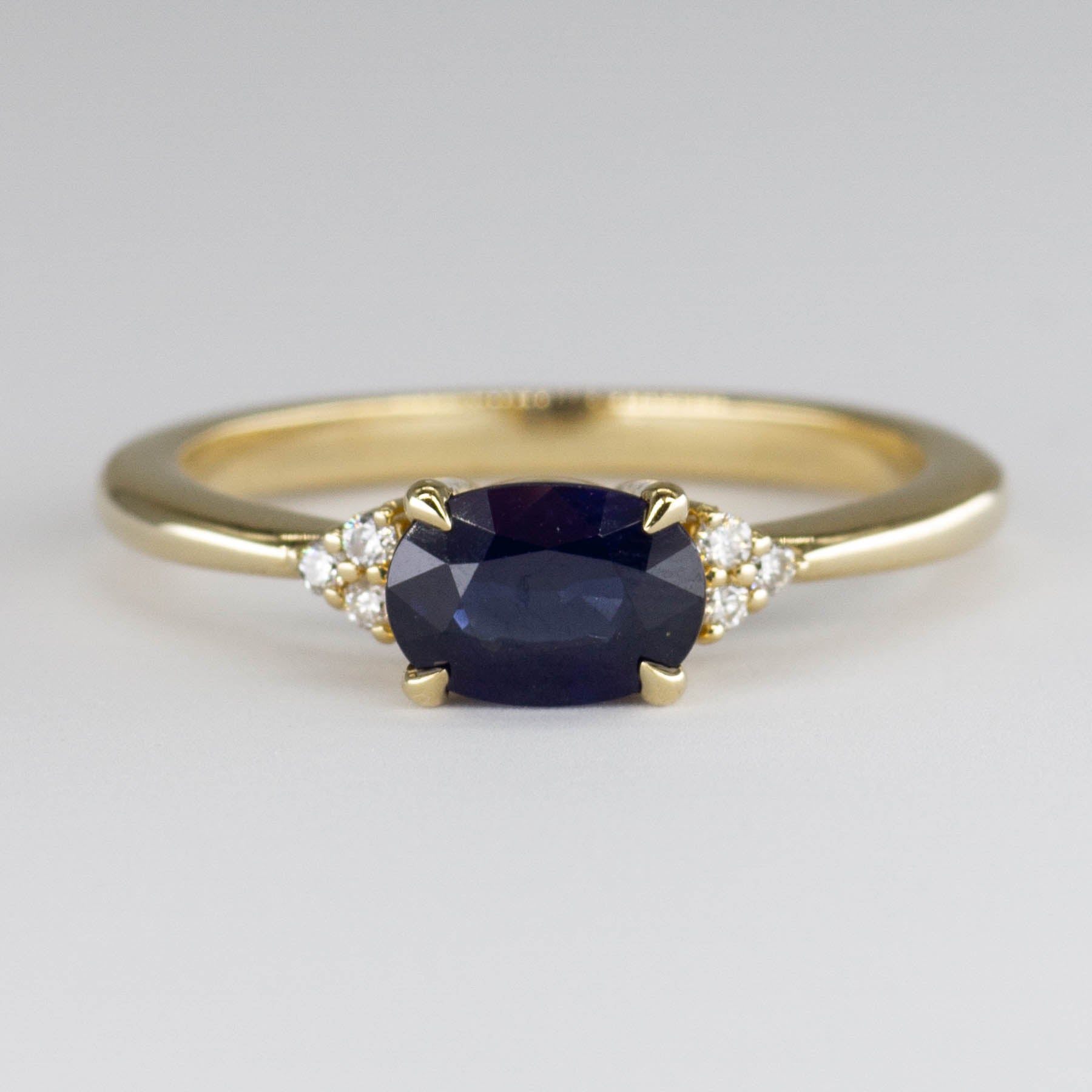 '100 Ways' 14k Yellow Gold East West Sapphire and Diamond Ring | 1.03ct | SZ 7 - 100 Ways