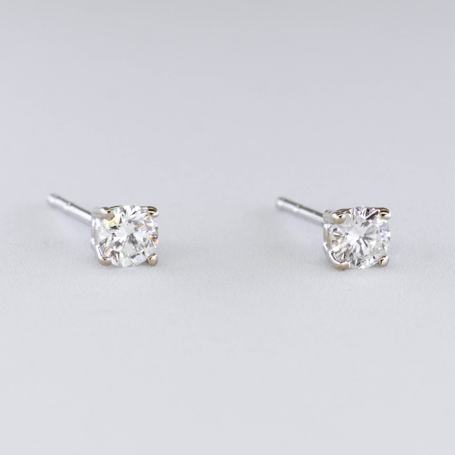 '100 Ways' Classic Solitaire Diamond Stud Earrings | White Gold | Est. 0.25ctw | - 100 Ways